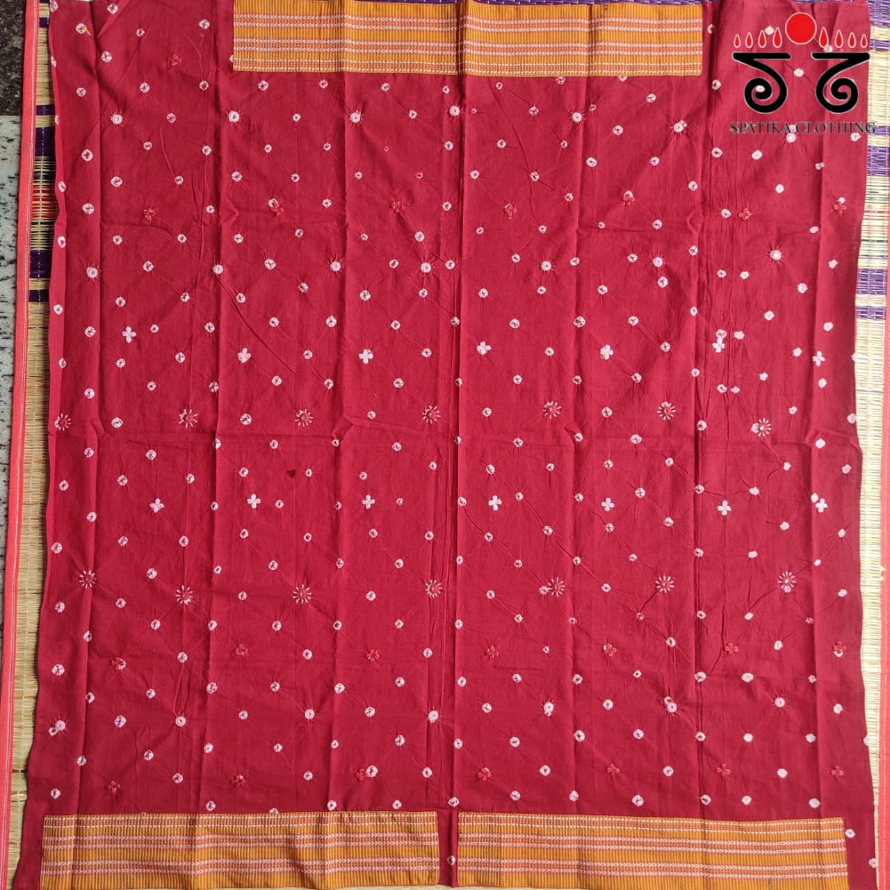 Hand Embroidered Bandhani Blouse Fabric