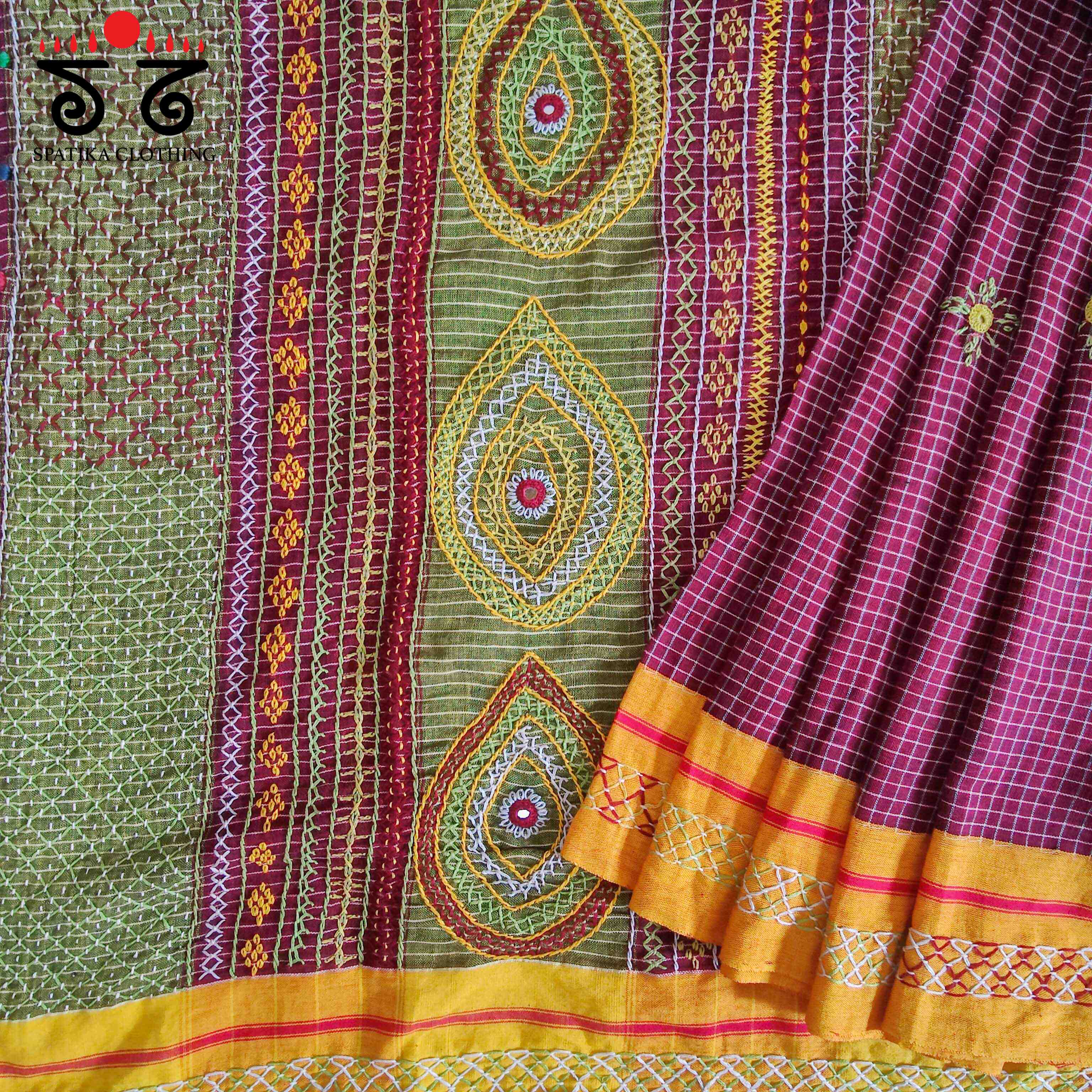 Lambani Handembroidery Patteda Anchu Saree