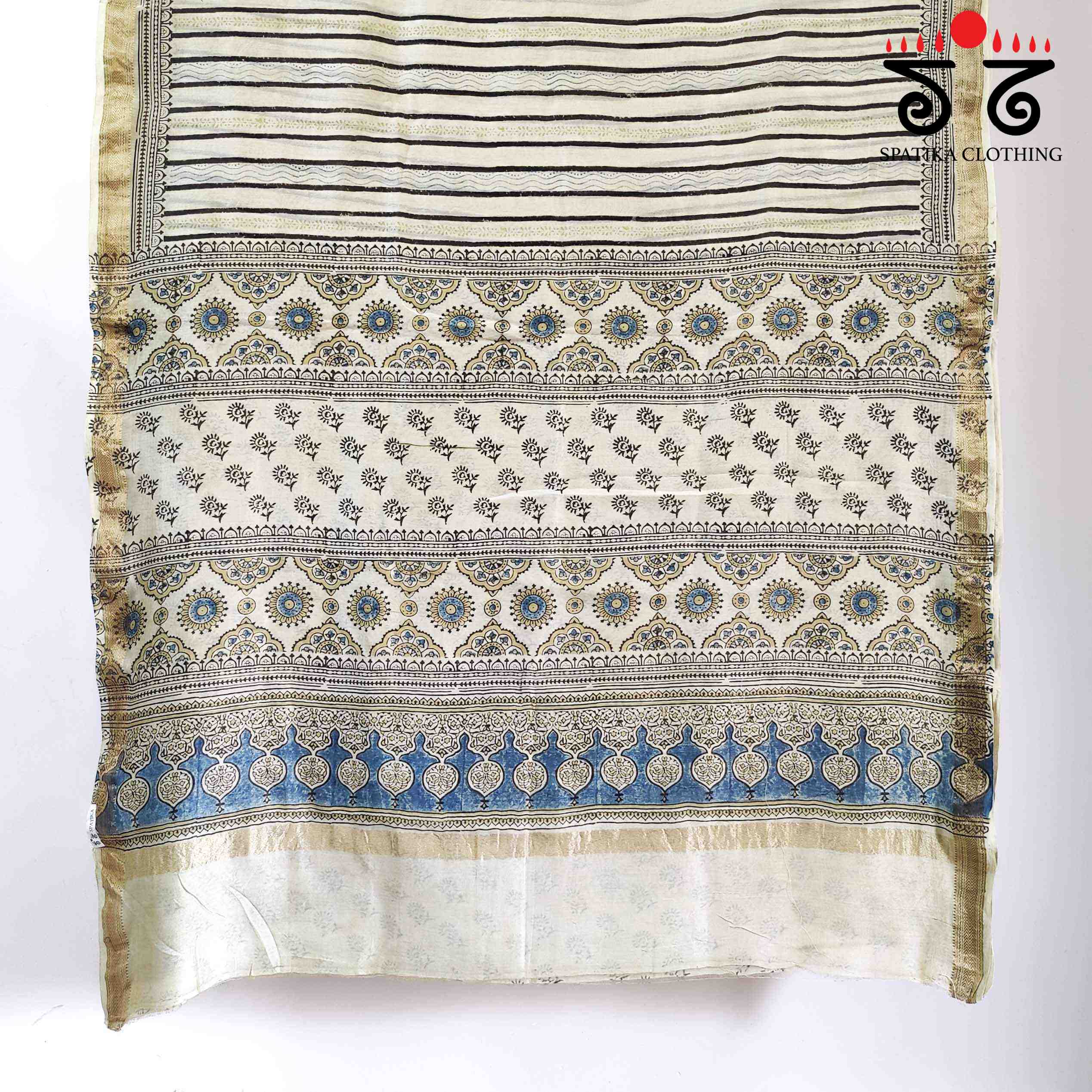 Ajrak Maheshwari Silk Cotton Saree