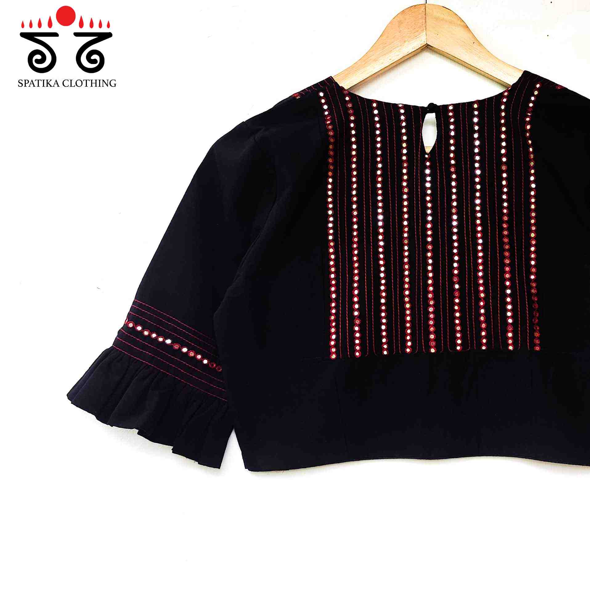 Frilled Mirror- Handcrafted Blouse