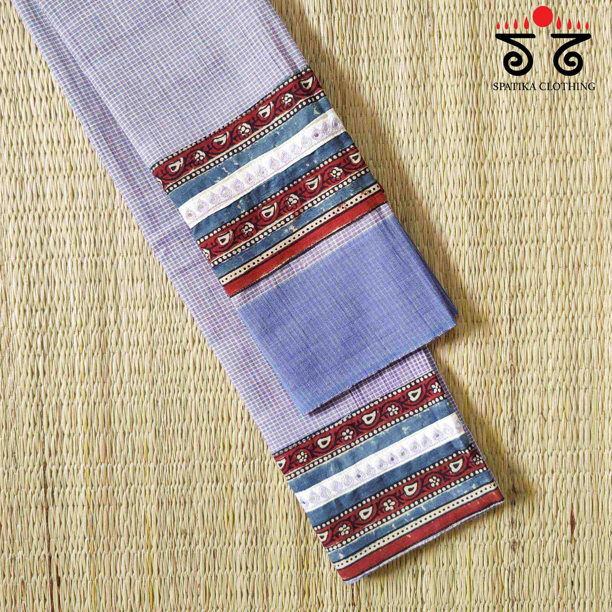 Hand Embroidered Ilkal Blouse Fabric