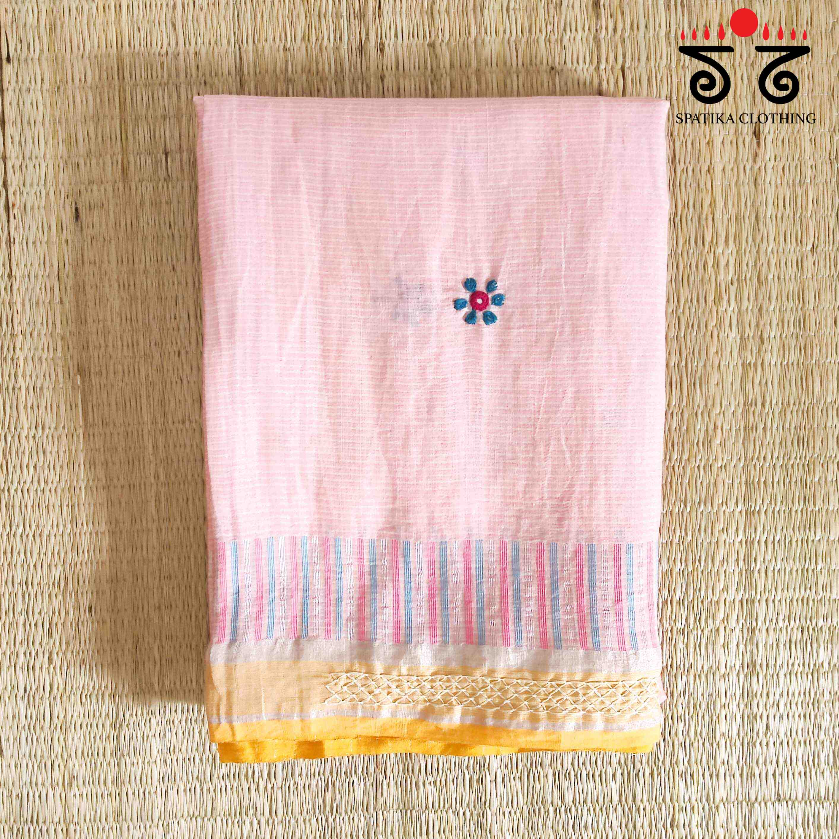 Lambani Handembroidered Jamdhani cotton saree