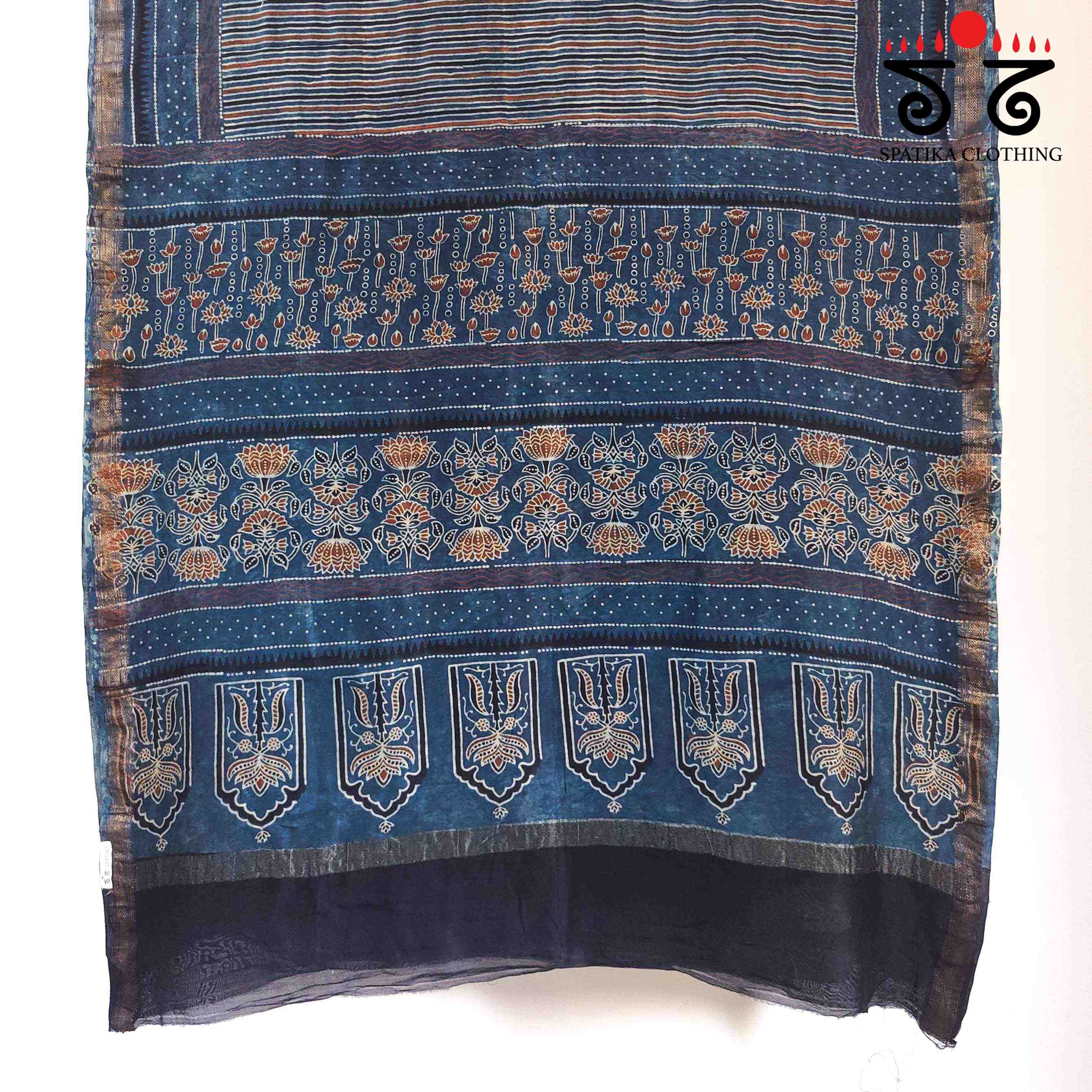 Ajrak Maheshwari Silk Cotton Saree