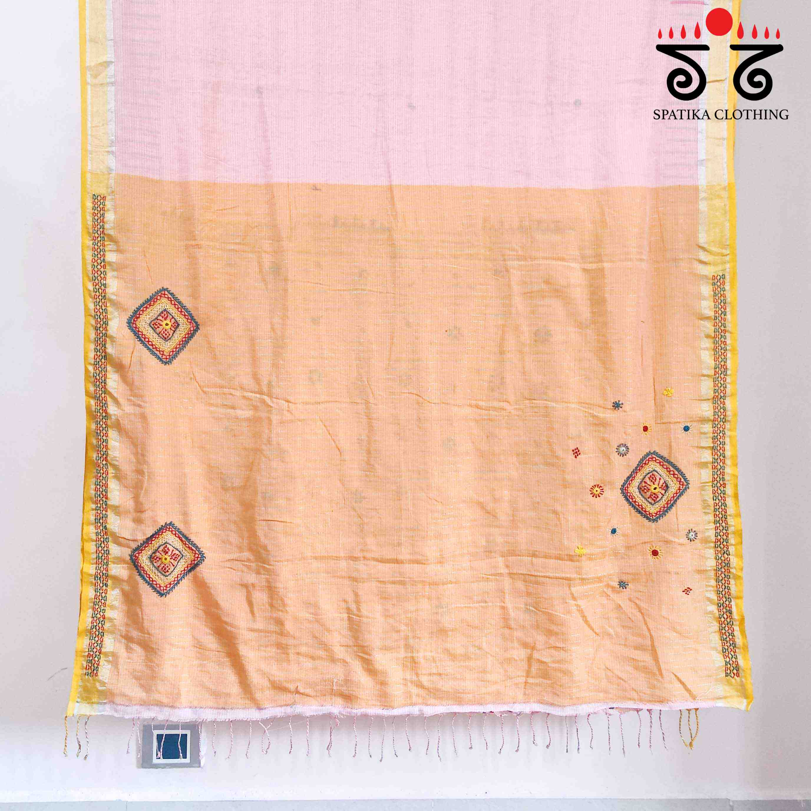 Lambani Handembroidered Jamdhani cotton saree