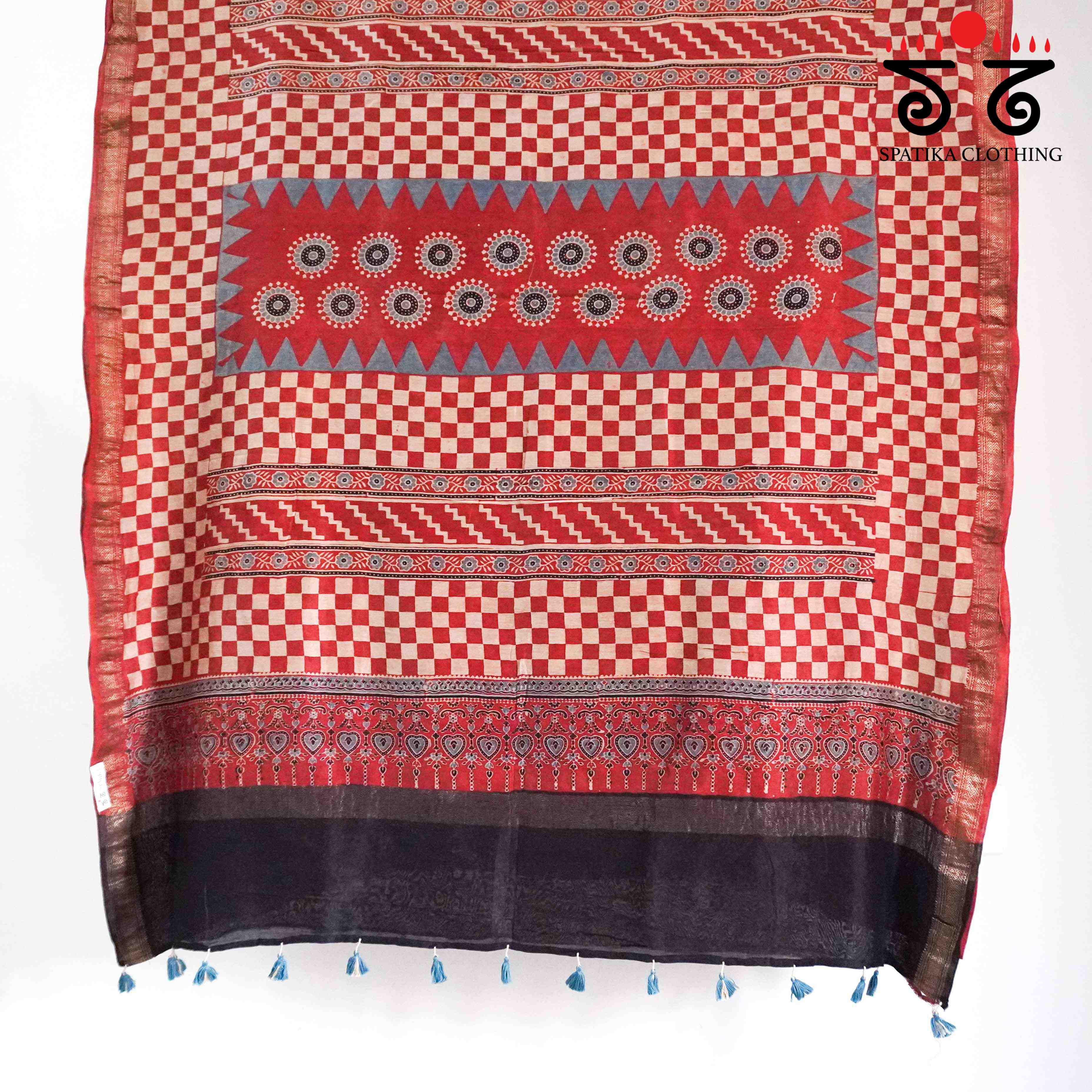 Ajrak Maheshwari Silk Cotton Saree