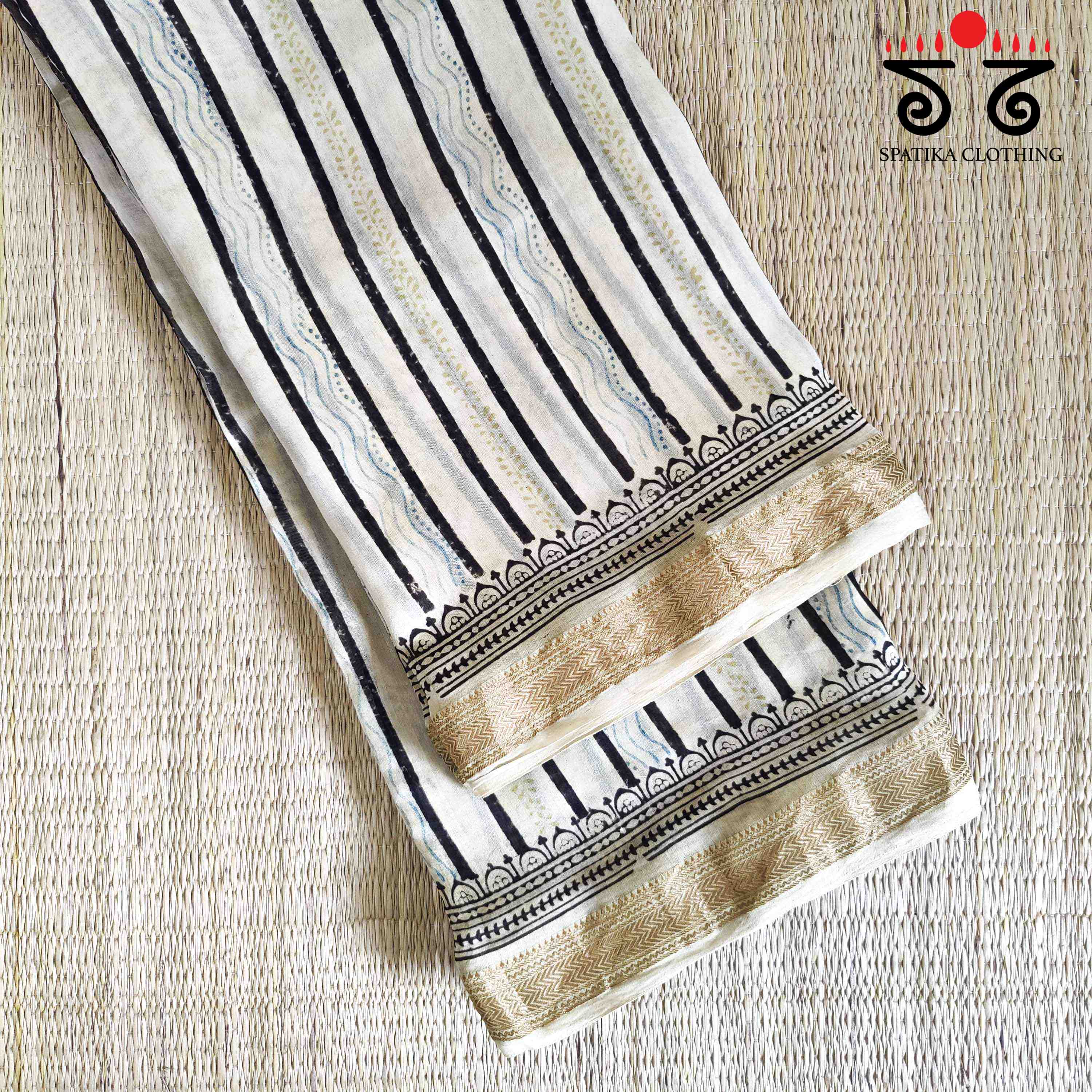 Ajrak Maheshwari Silk Cotton Saree