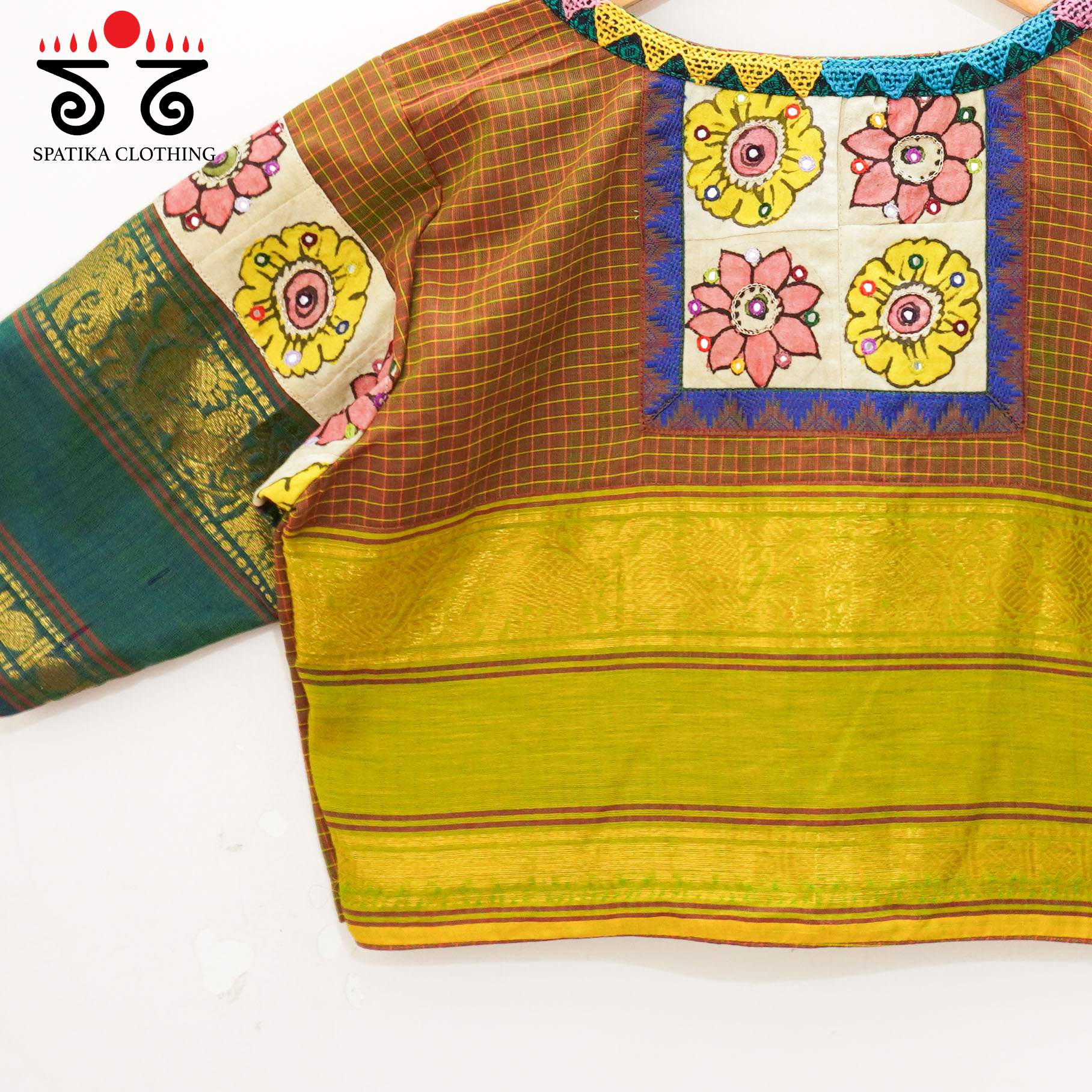 Peacock Green Chettinad - Pen Kalamkari Blouse