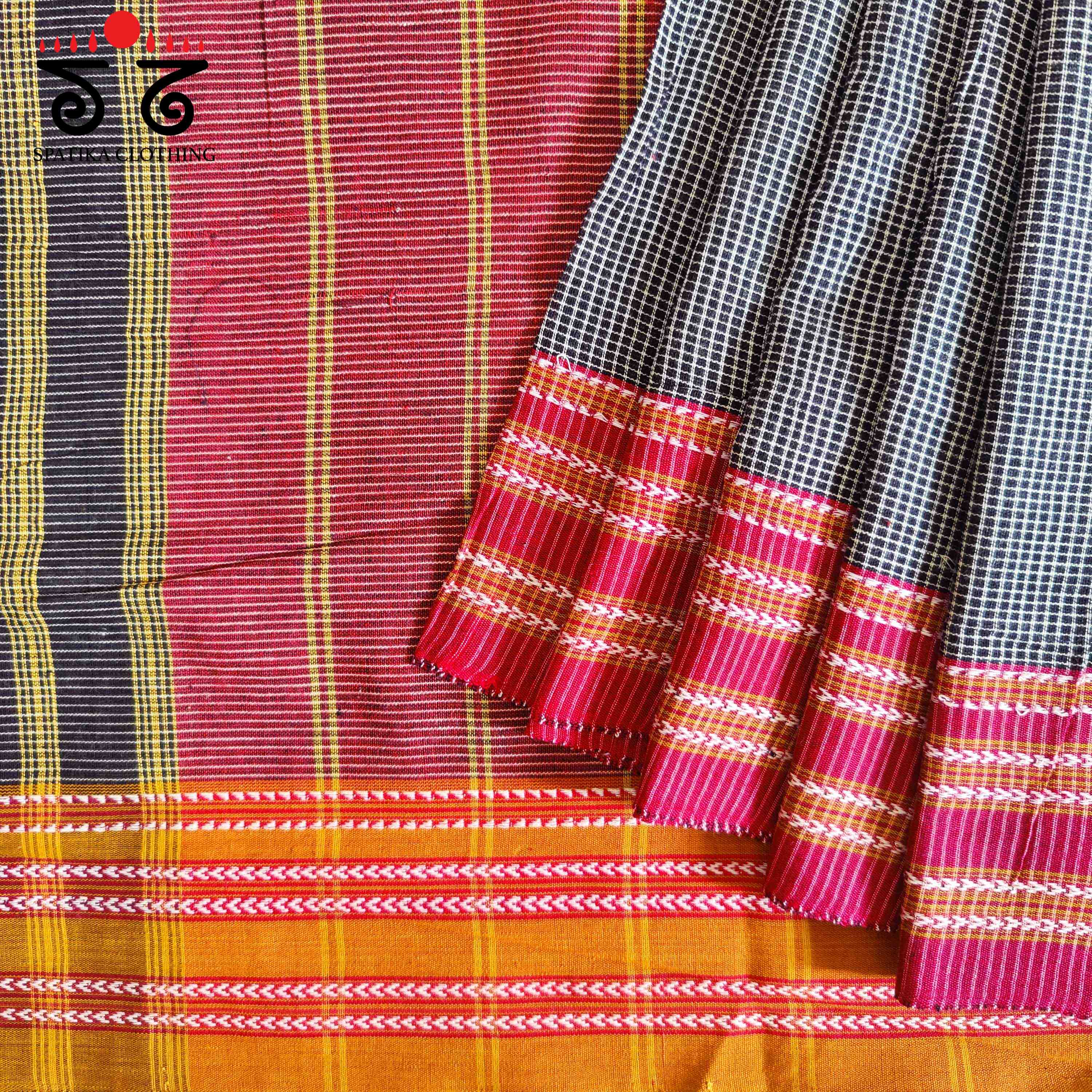 Ilkal Handwoven Cotton Saree - Ajrak Blouse
