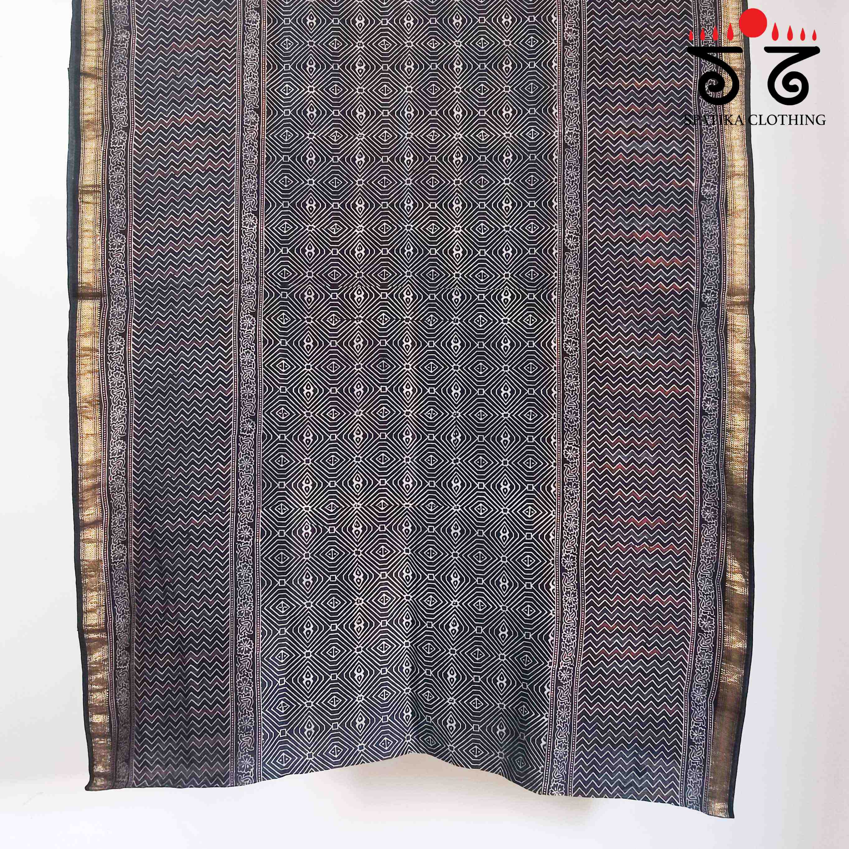 Ajrak Maheshwari Silk Cotton Saree