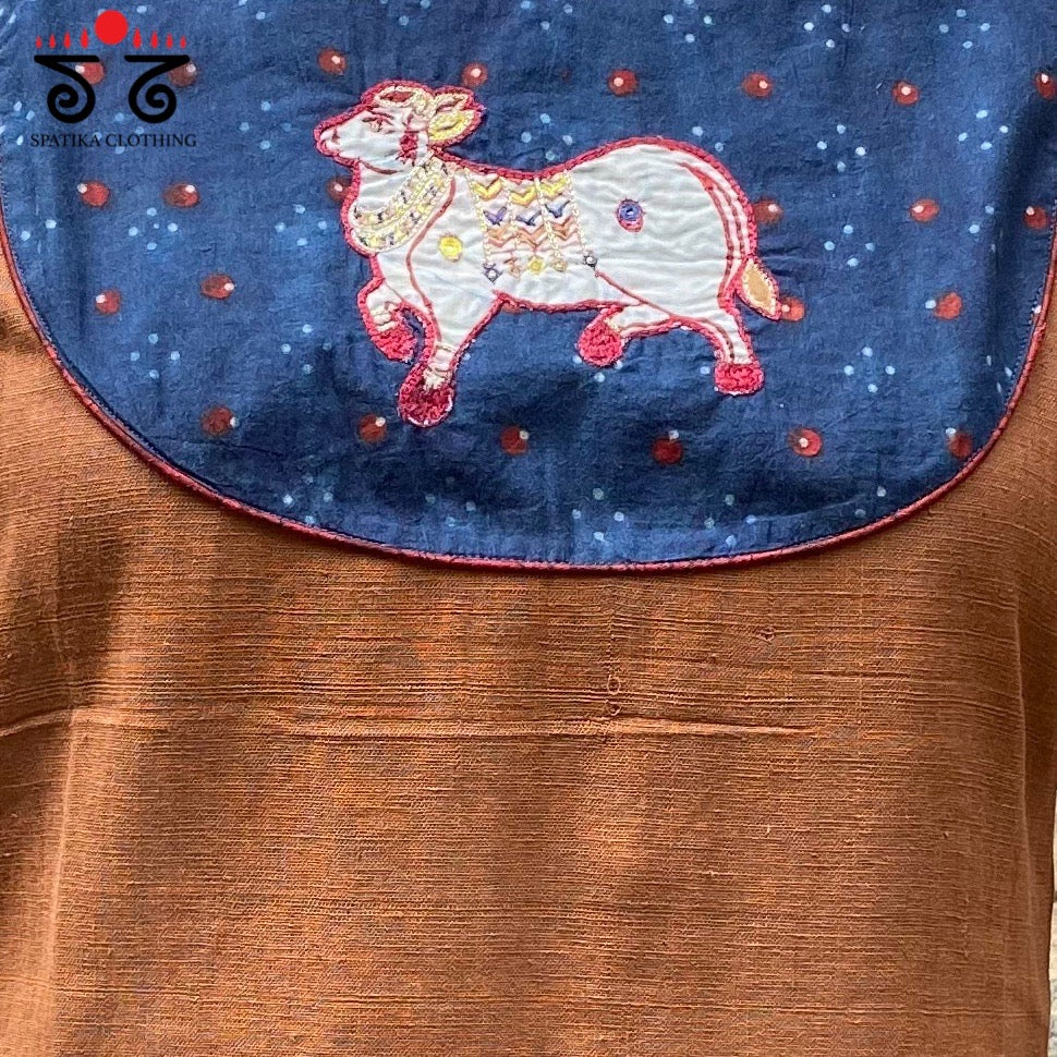 Pichwai Motif Hand Embroidered Kurta