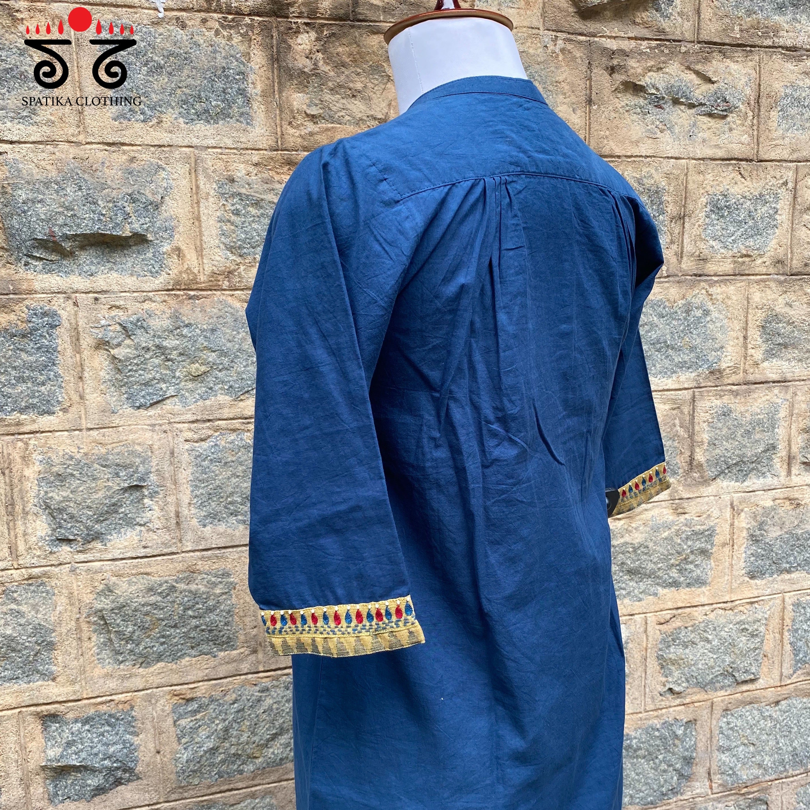 Hand Embroidered Tunic With Pintucks