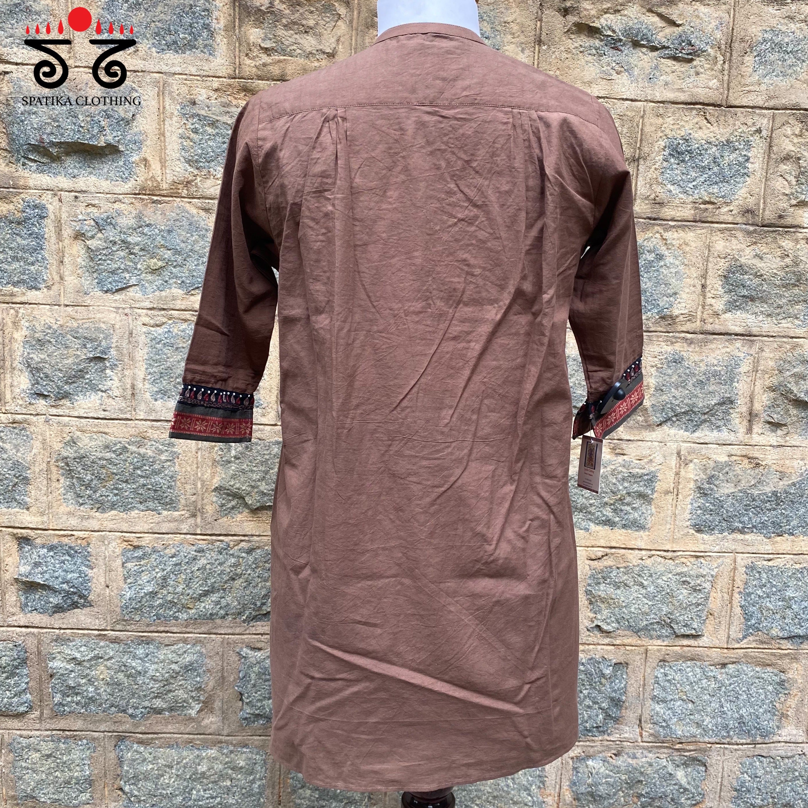 Hand Embroidered Tunic With Pintucks