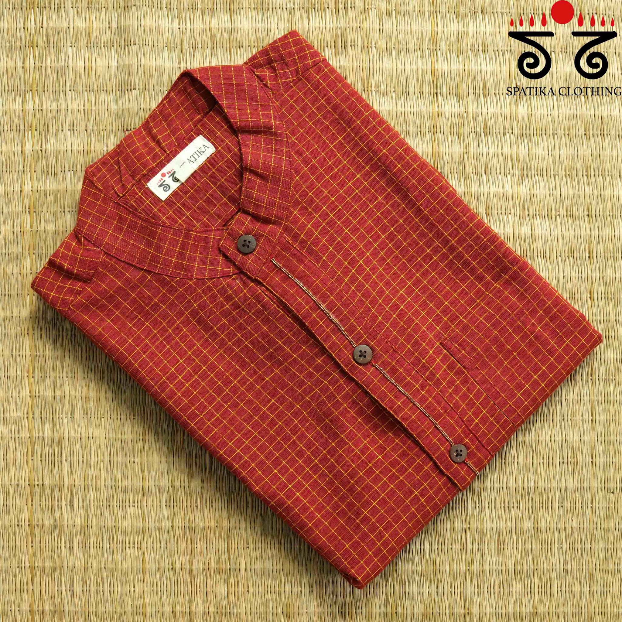 Men's Handwoven Cotton Short Kurta