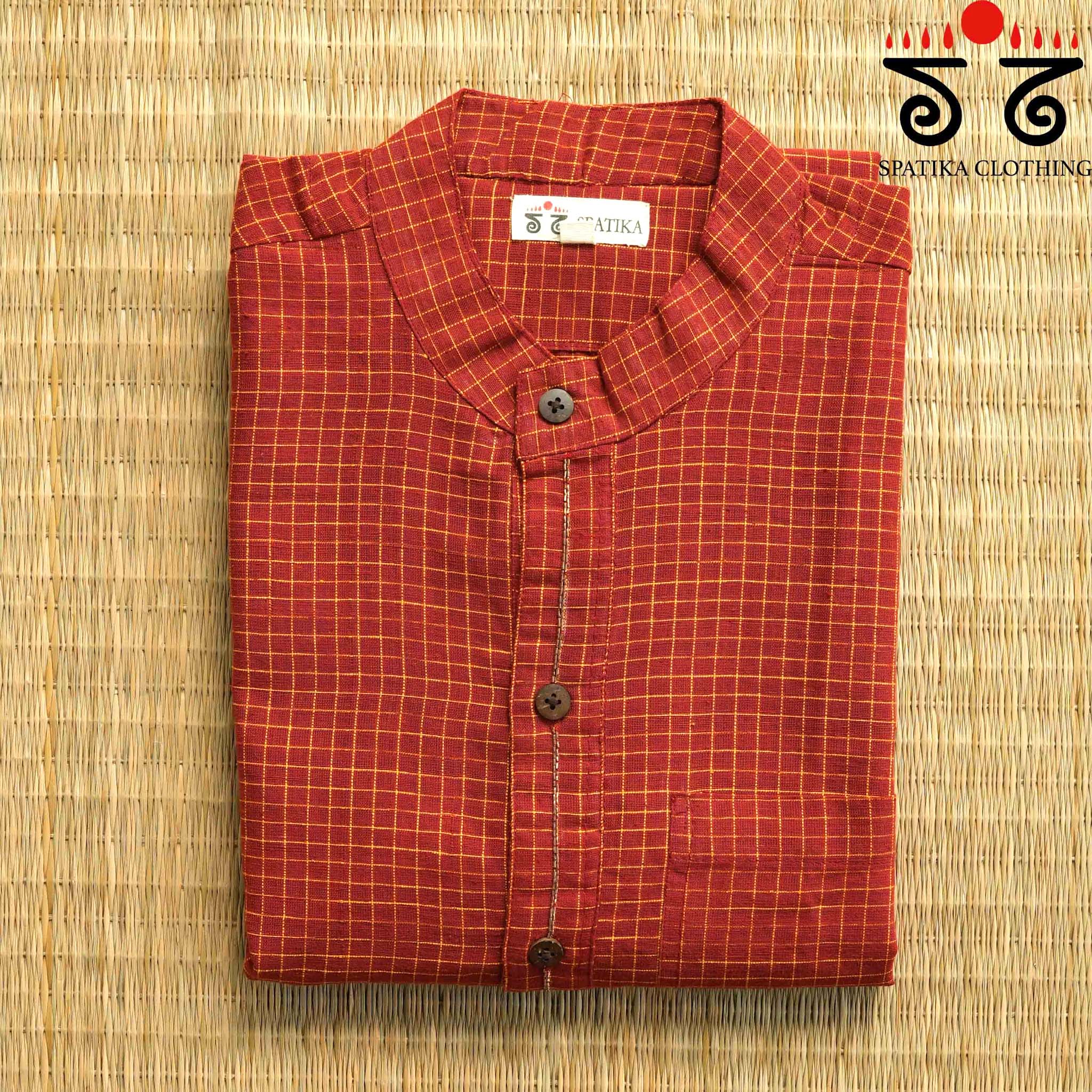 Men's Handwoven Cotton Short Kurta
