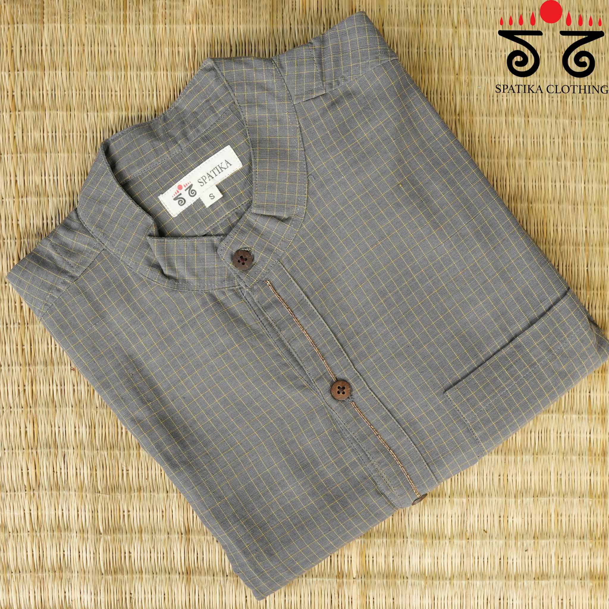 Men's Handwoven Cotton Short Kurta