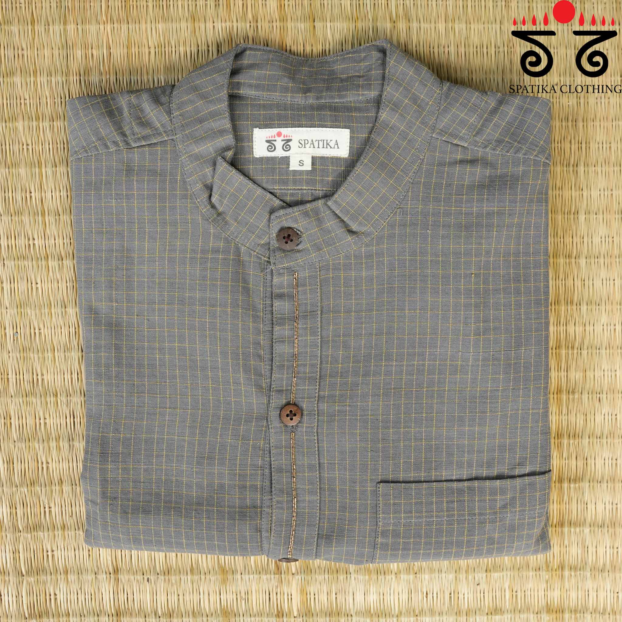 Men's Handwoven Cotton Short Kurta