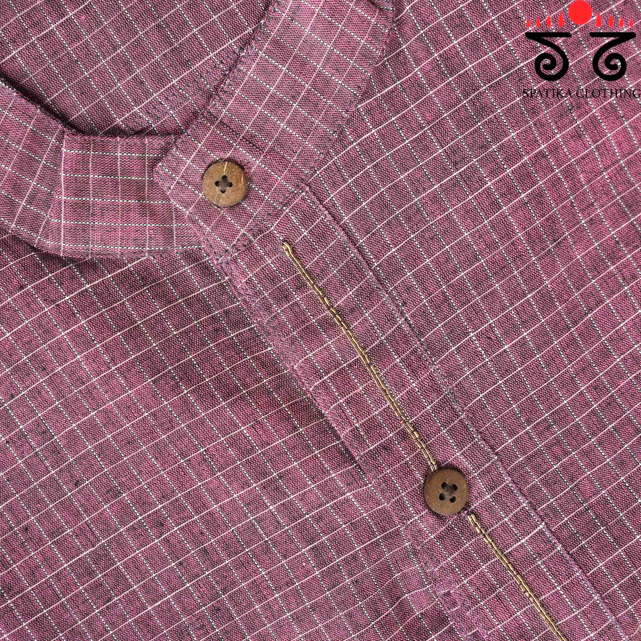 Men's Handwoven Cotton Short Kurta