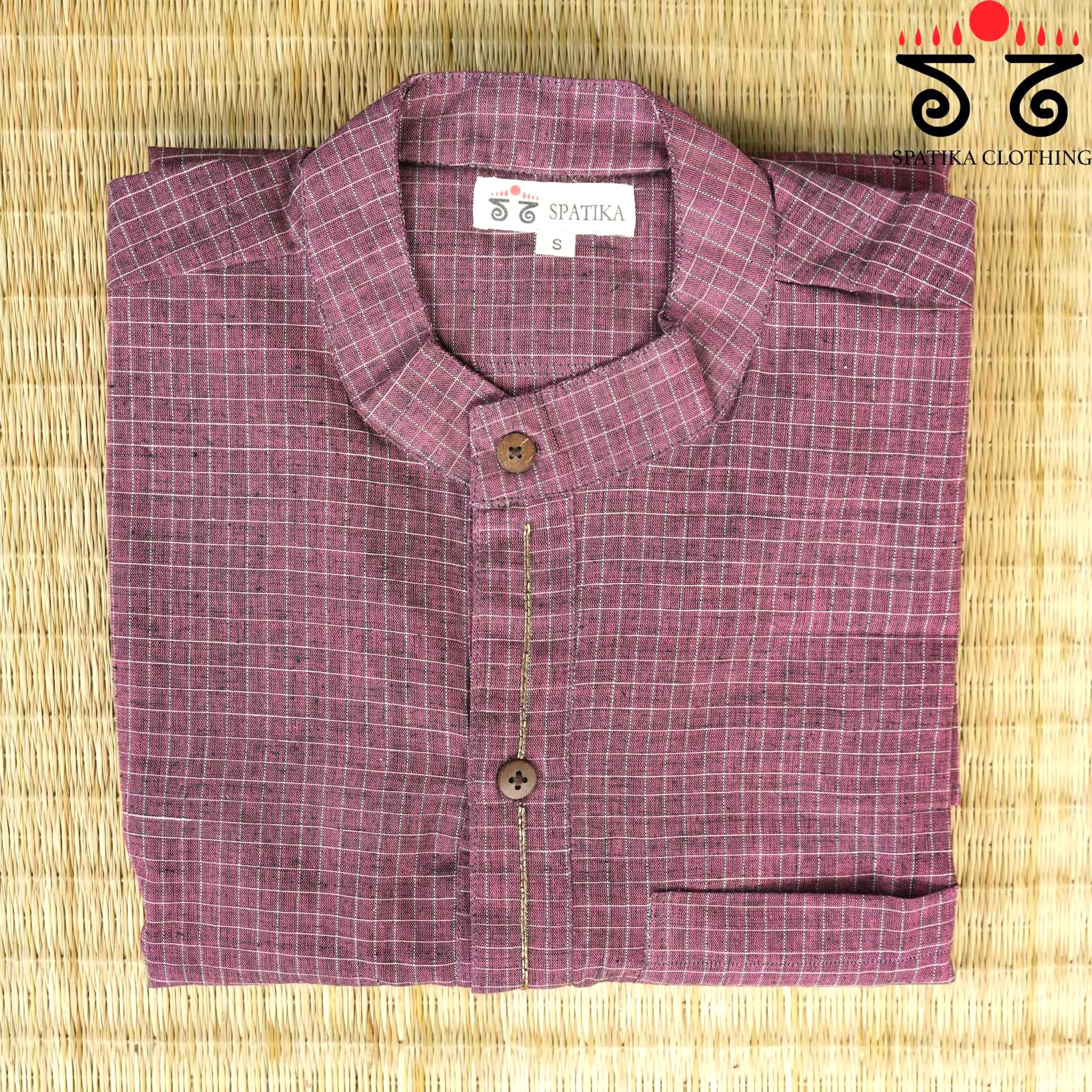 Men's Handwoven Cotton Short Kurta