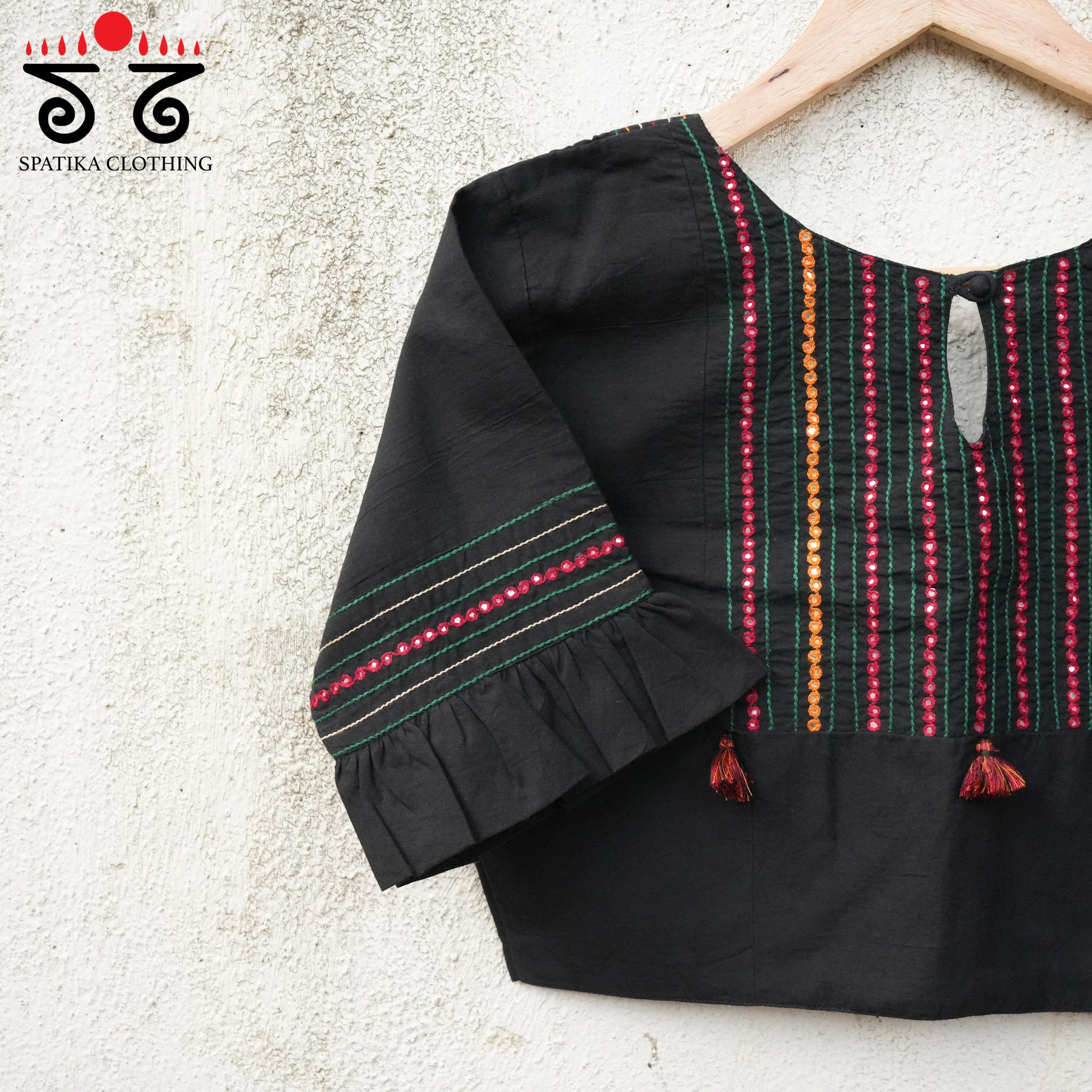 Hand - Embroidered Mirror Work Blouse