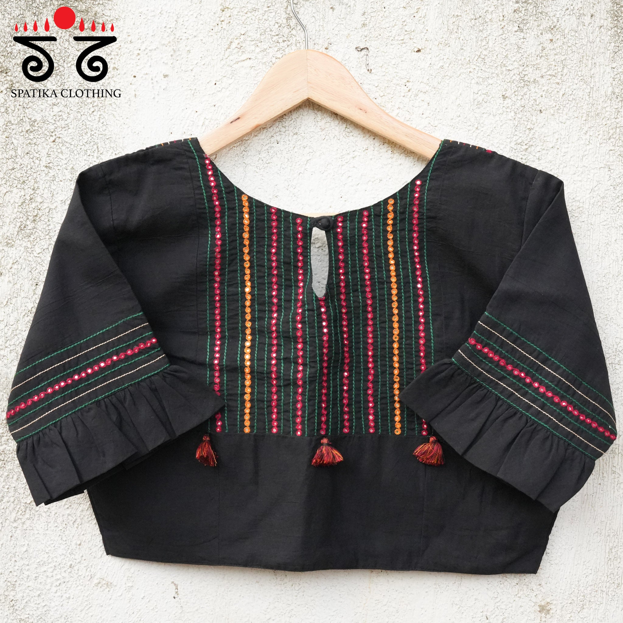 Hand - Embroidered Mirror Work Blouse