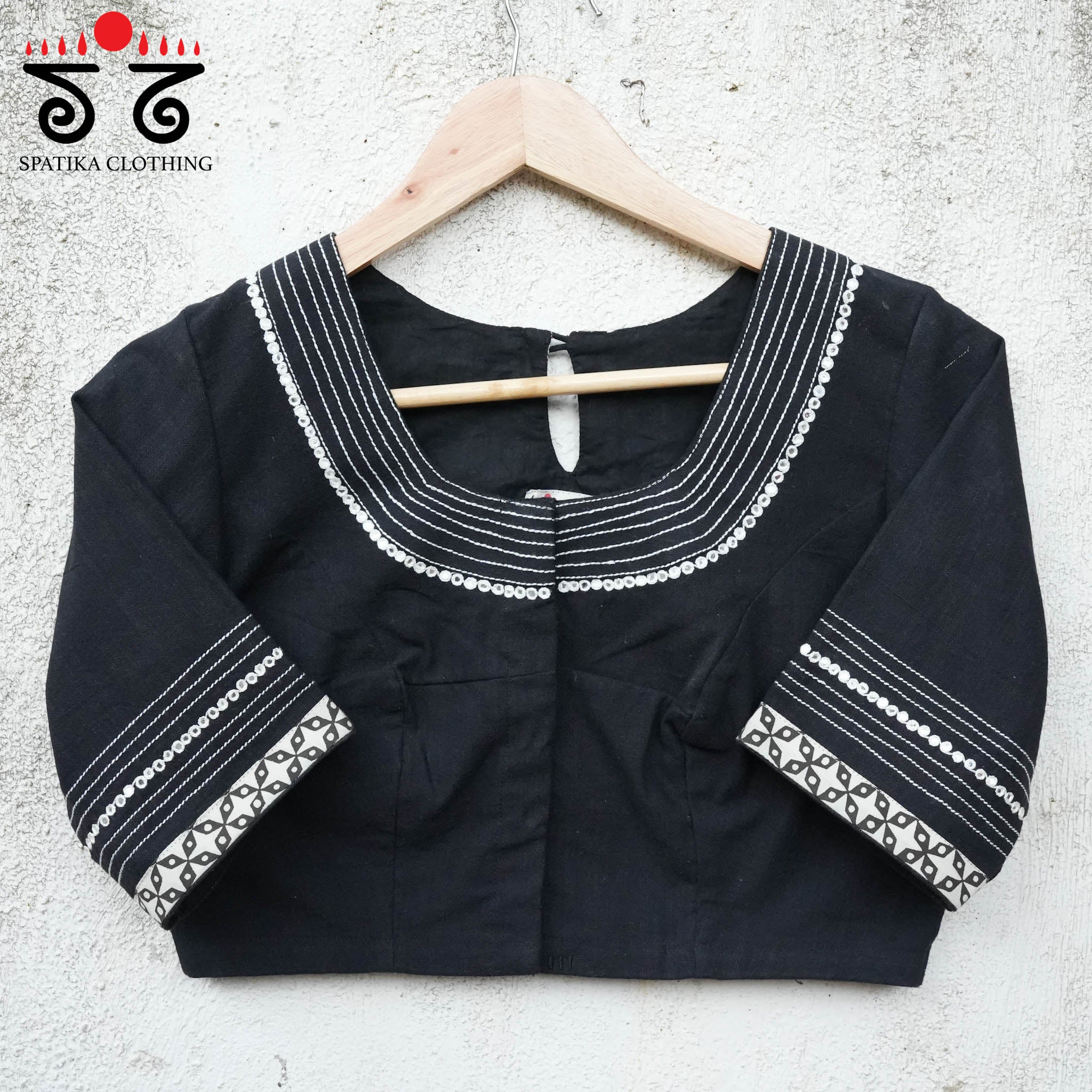 Hand - Embroidered Mirror Work Blouse