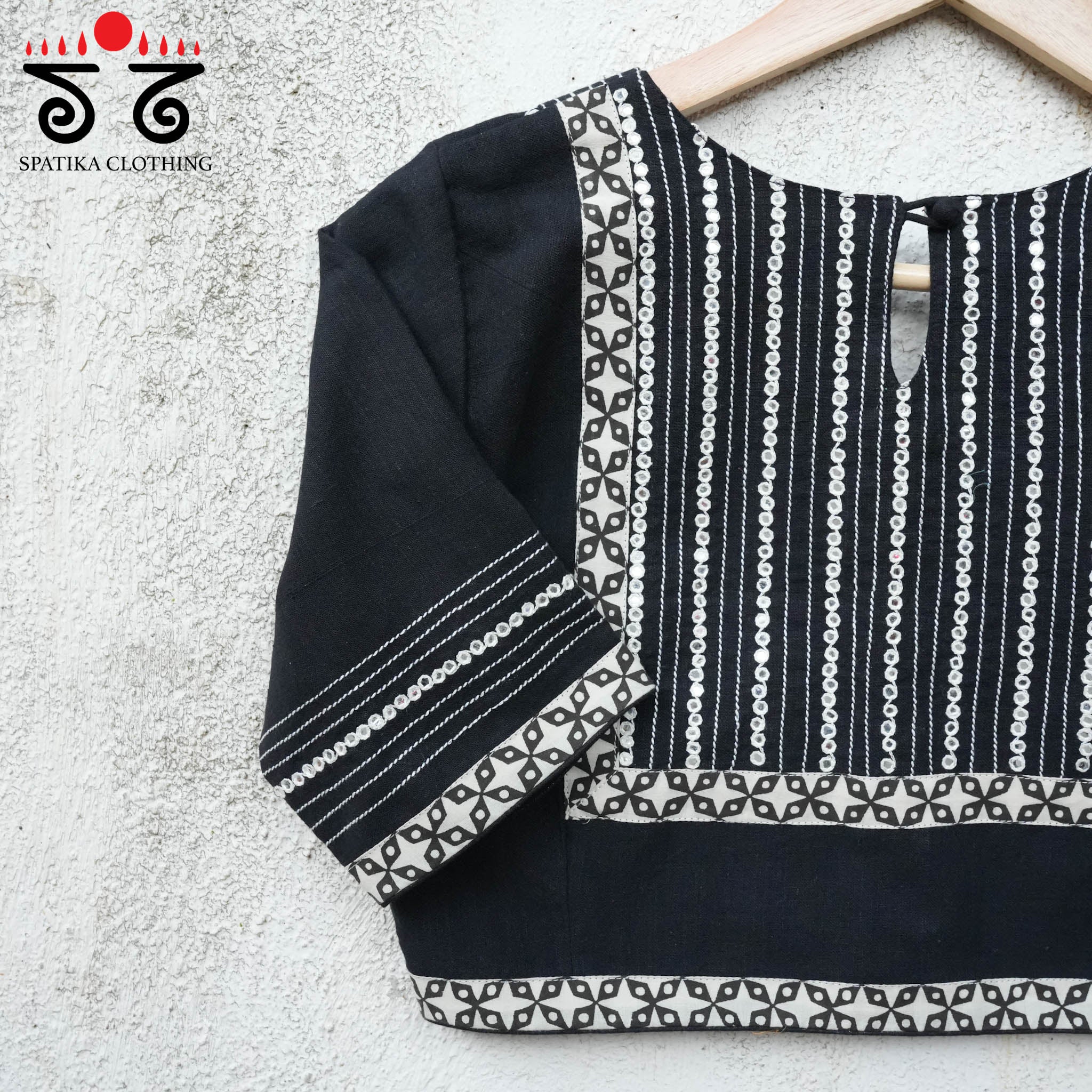 Hand - Embroidered Mirror Work Blouse