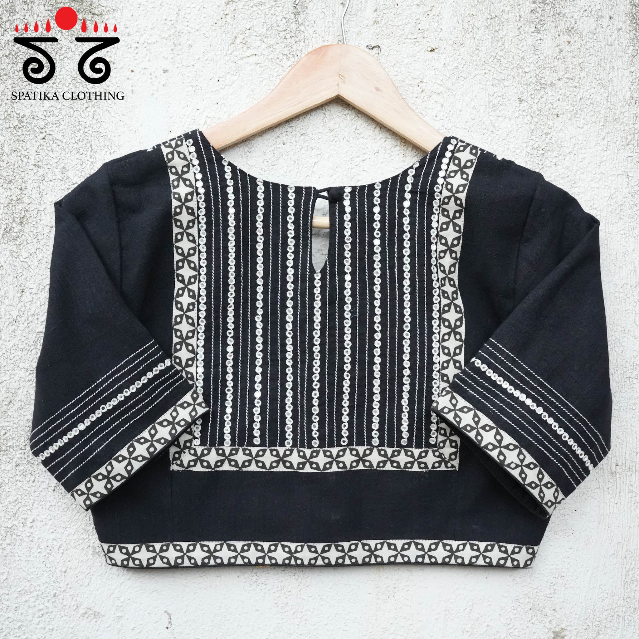 Hand - Embroidered Mirror Work Blouse