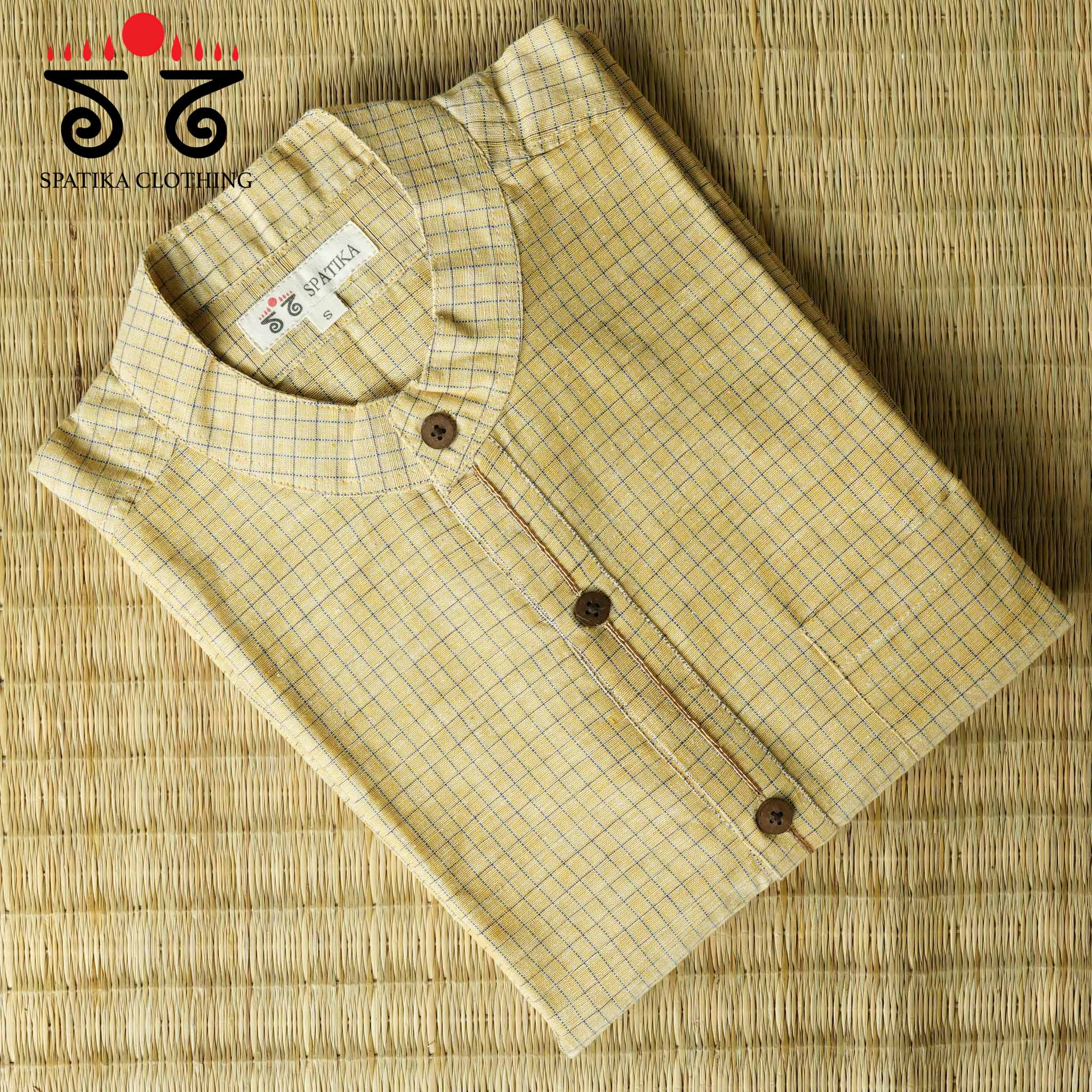 Men's Handwoven Cotton Short Kurta