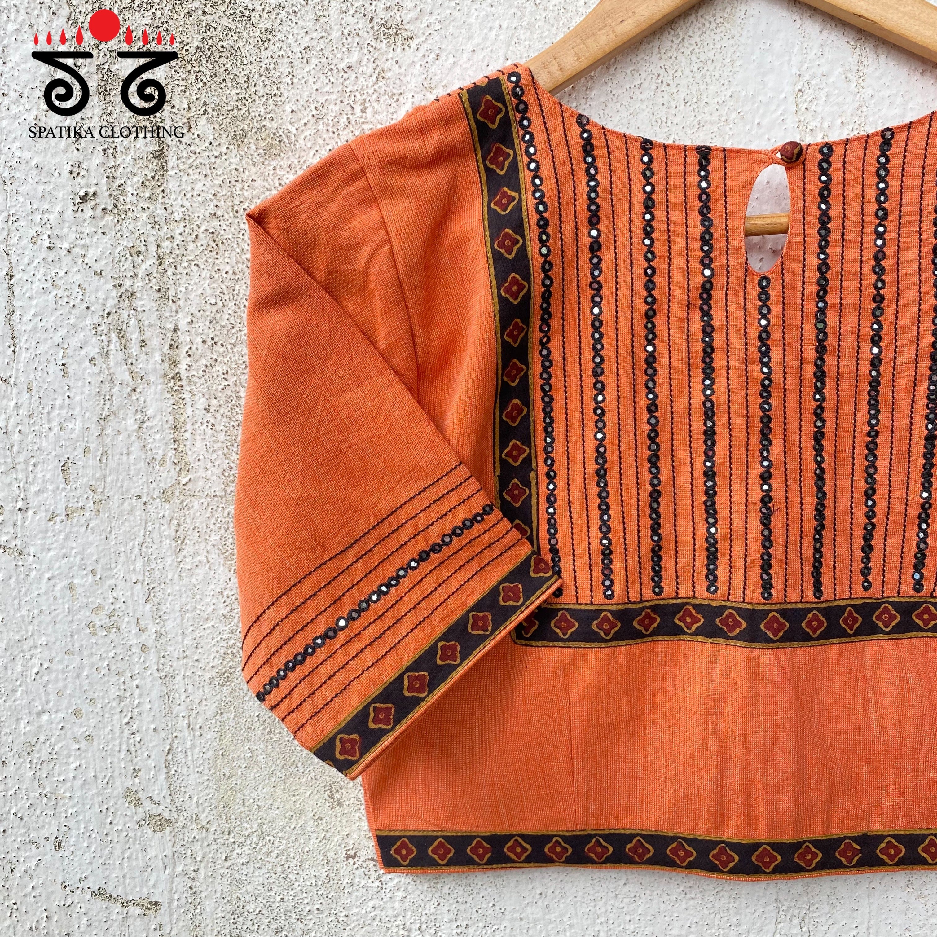 Hand - Embroidered Mirror Work Blouse