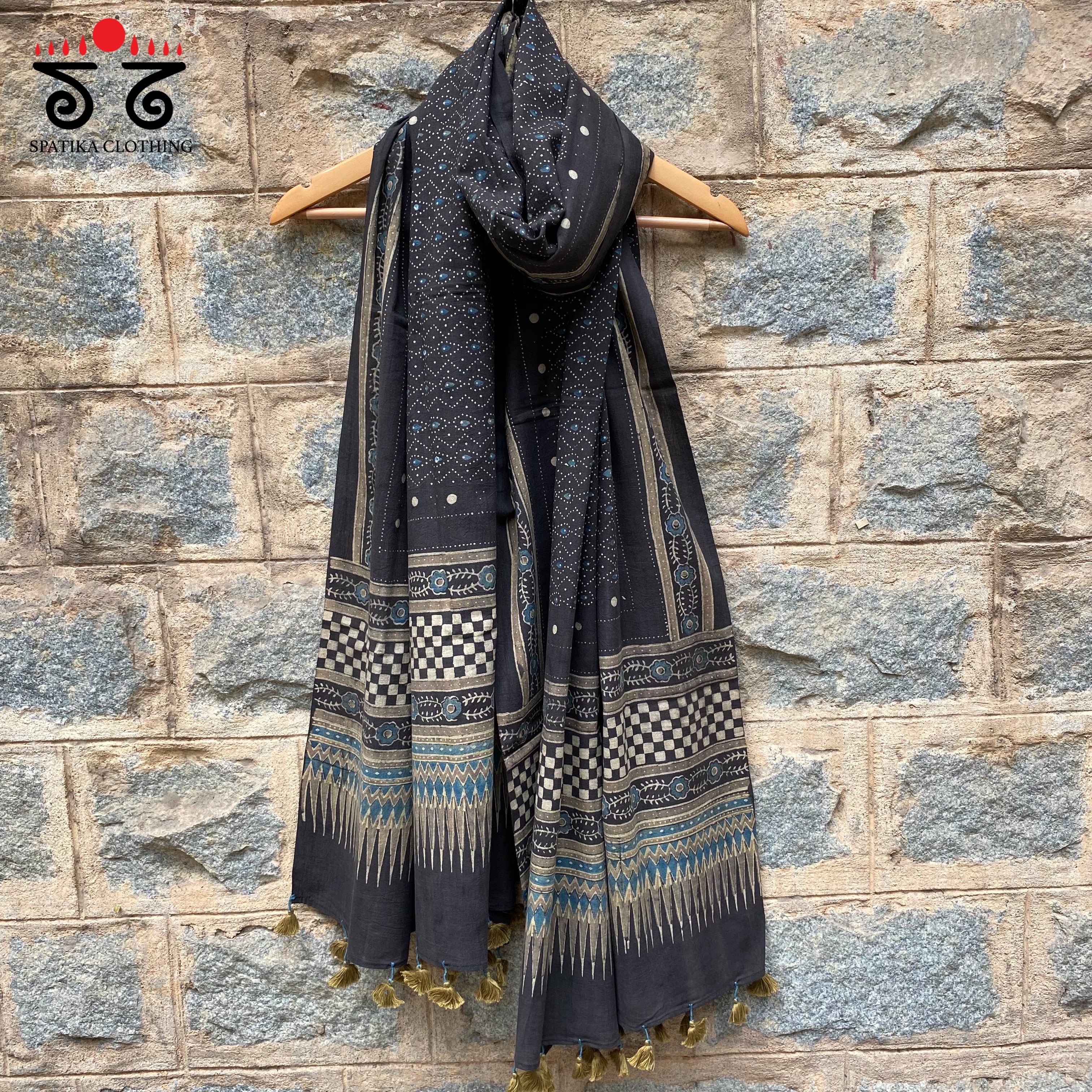 Ajrak Blockprinted Dupatta