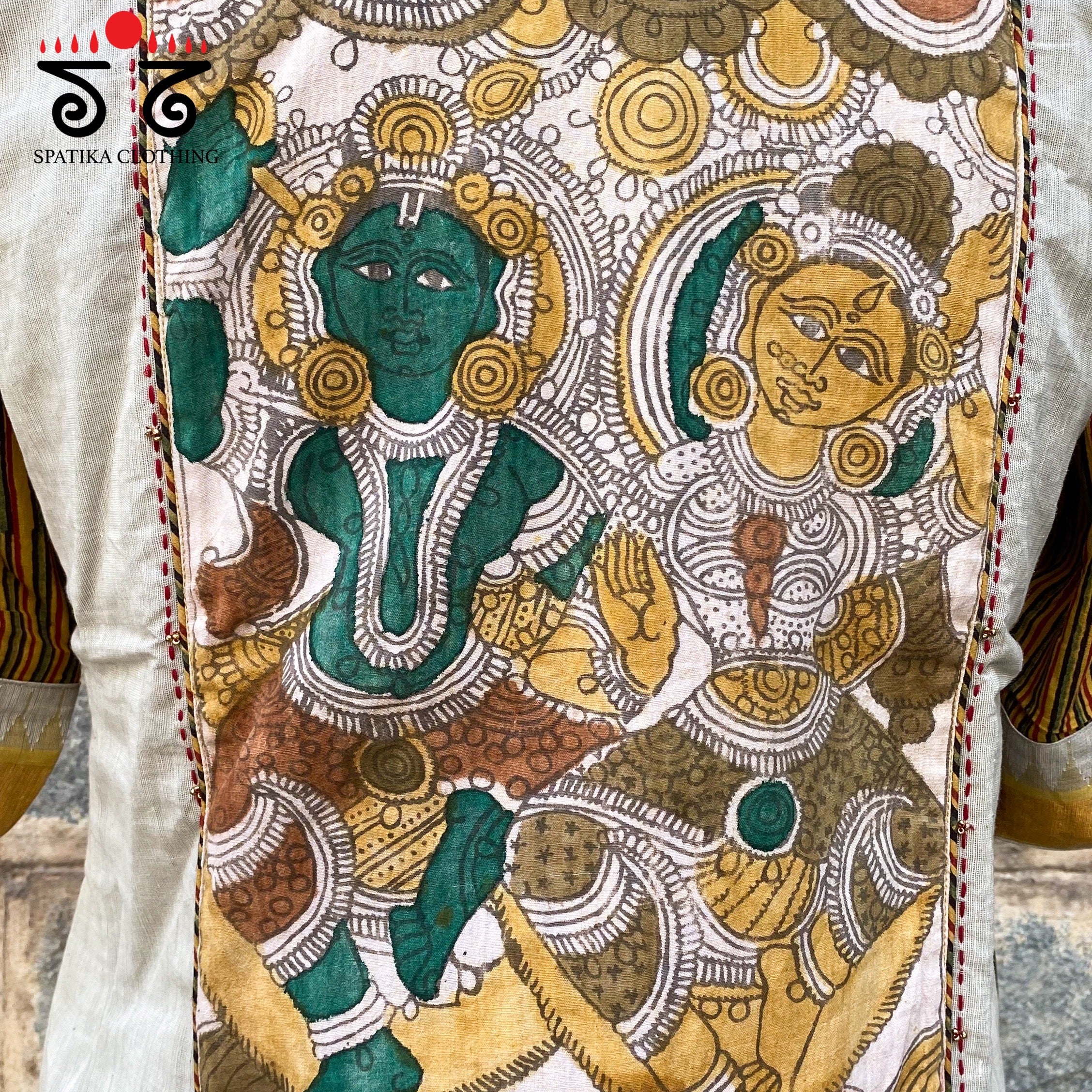 Radha Krishna Pen Kalamkari Crop Top