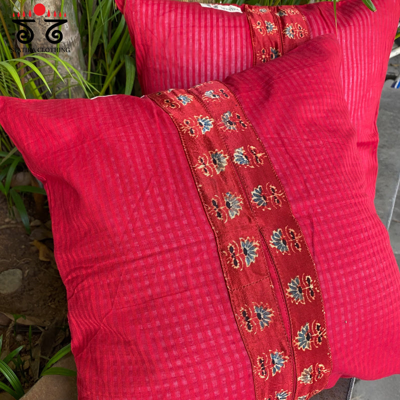 AnnaPakshi Pen-Kalamkari Cushion Cover