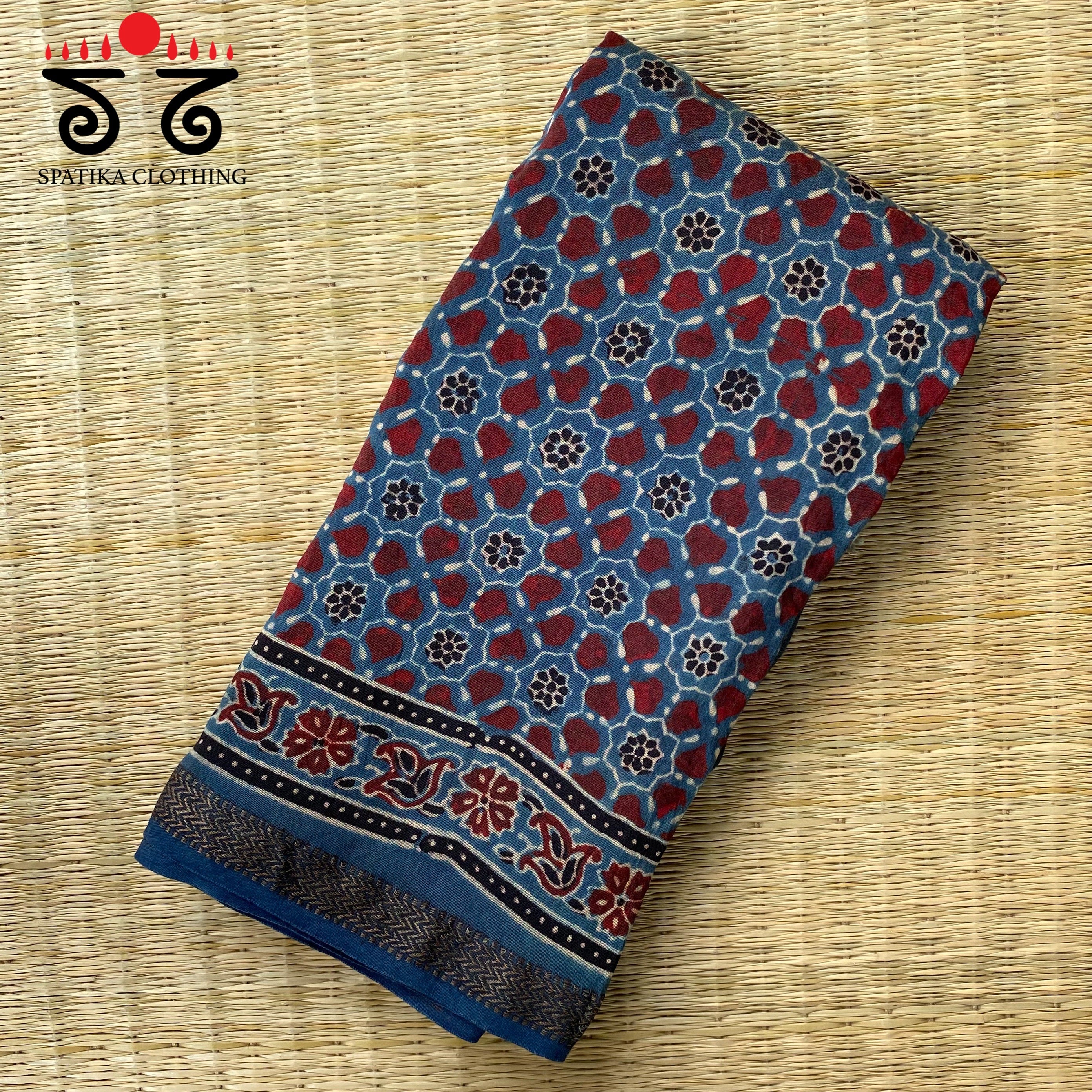 Ajrak on Maheshwari Dupatta