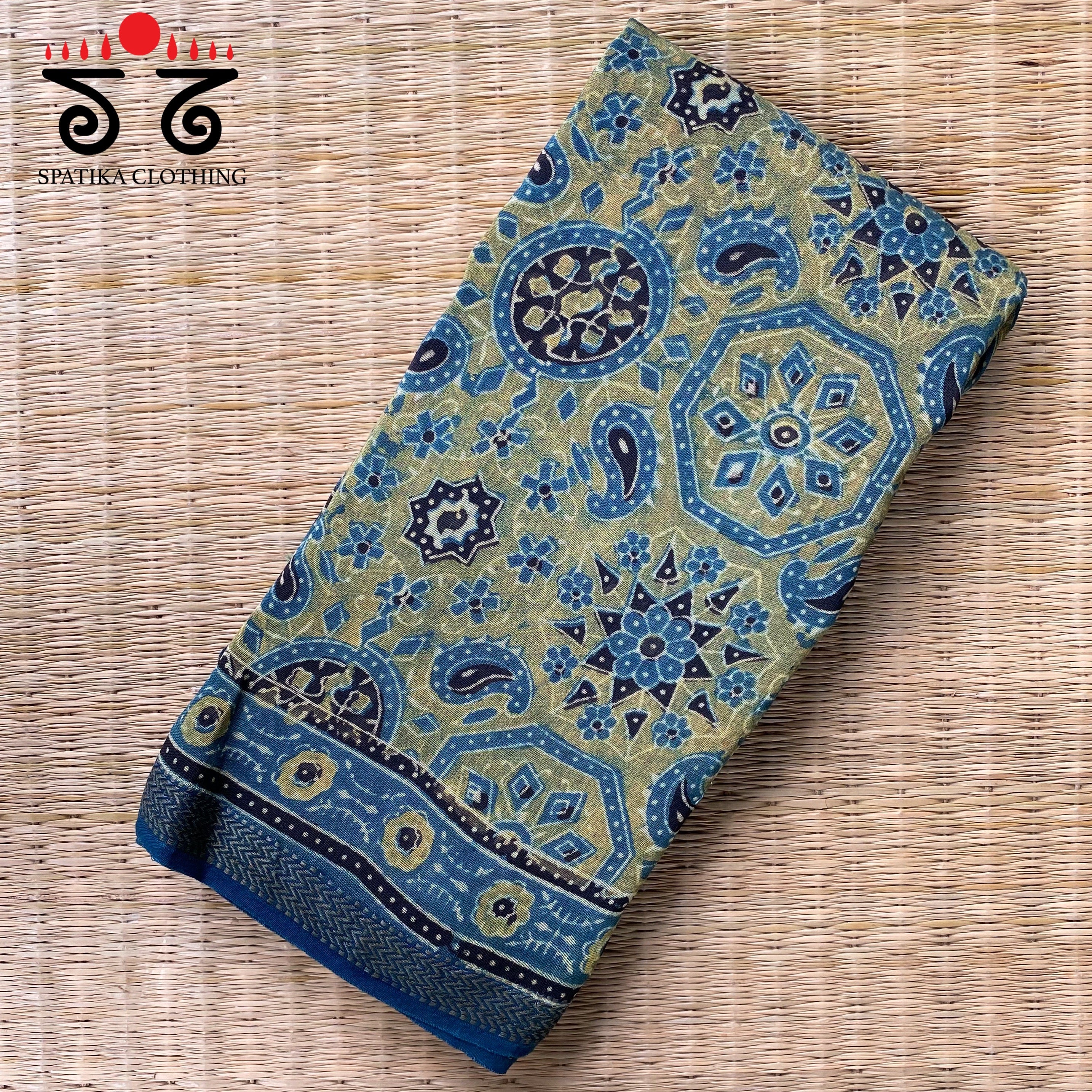 Ajrak on Maheshwari Dupatta