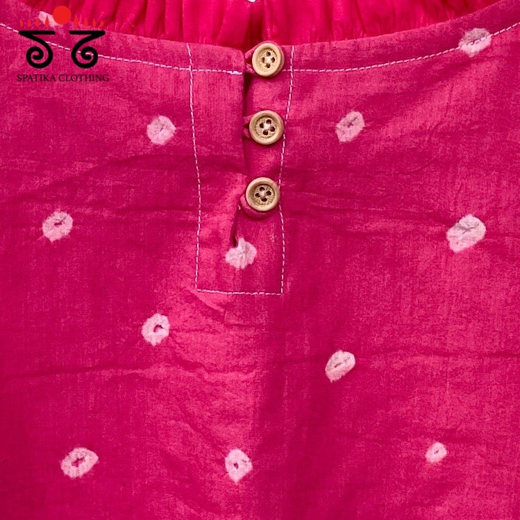 Bandhani Frilled Sleeveless Blouse