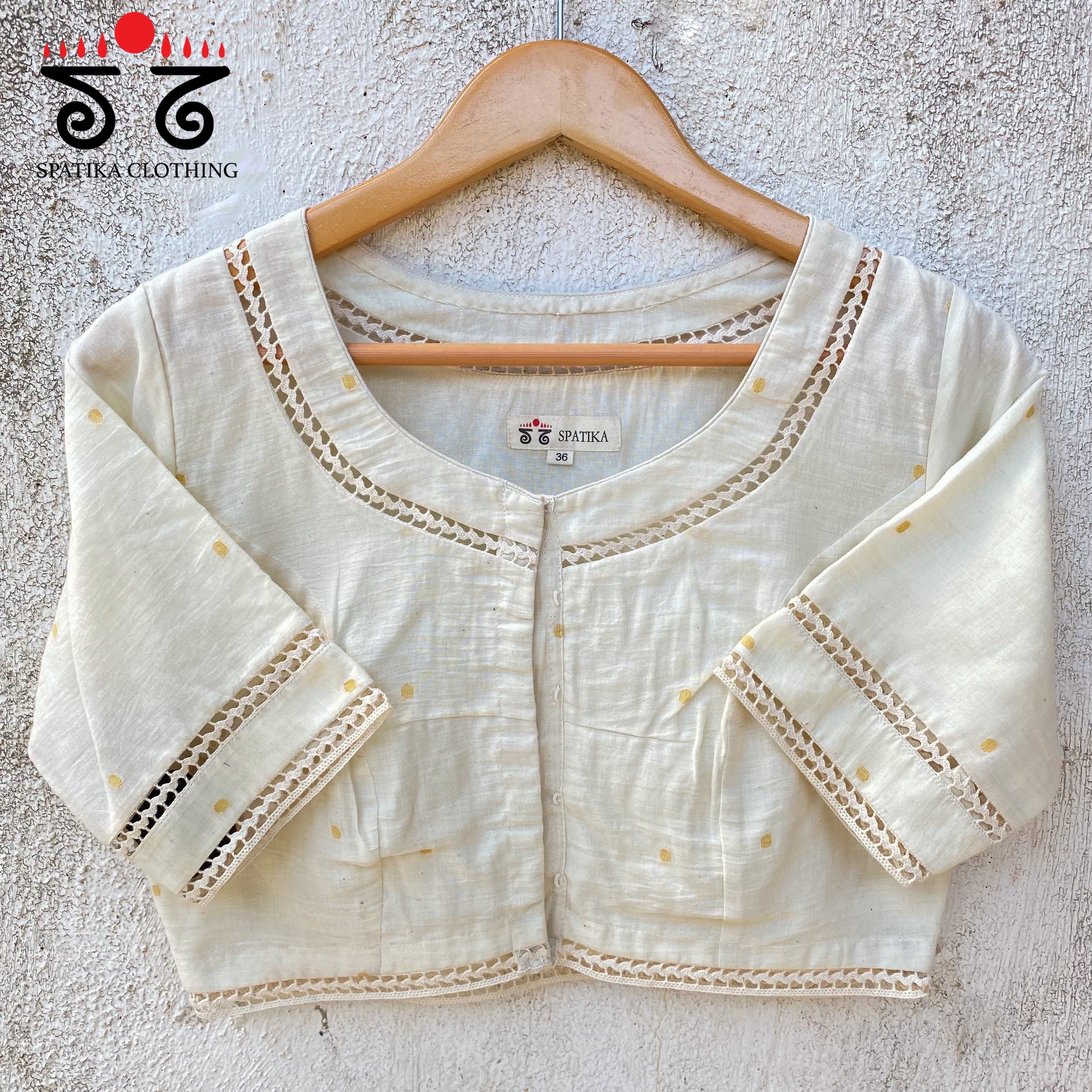 Jamdhani Lace Blouse - Yellow Butta!