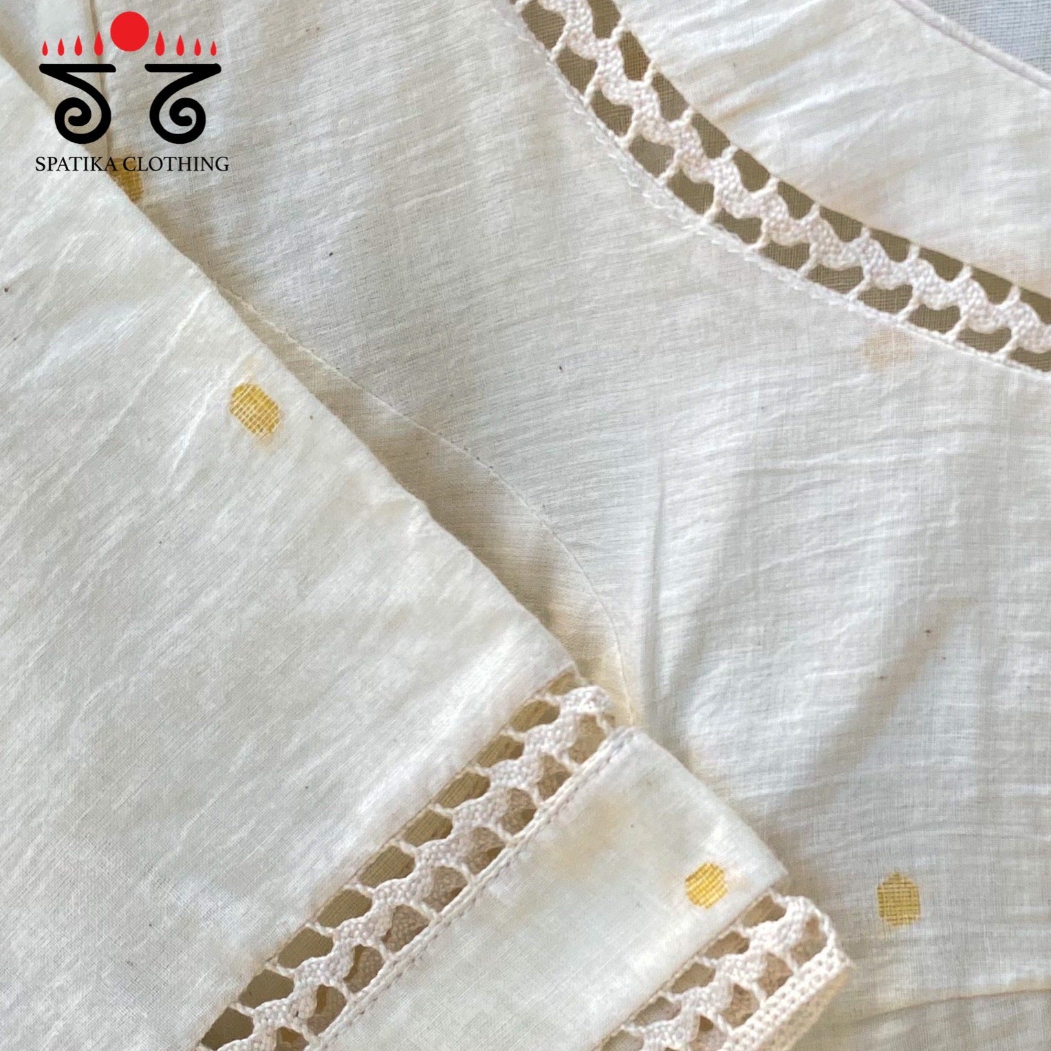 Jamdhani Lace Blouse - Yellow Butta!