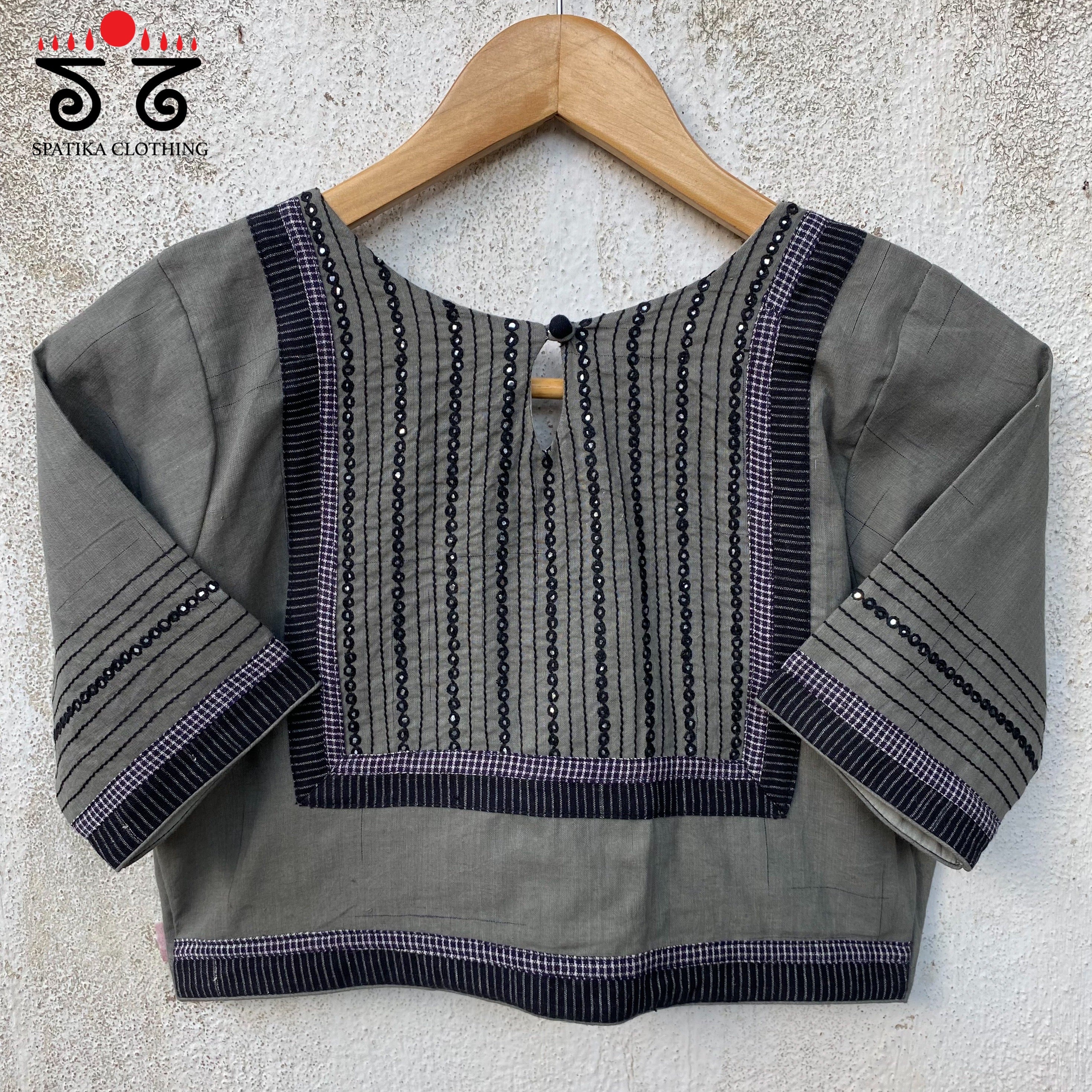 Hand - Embroidered Mirror Work Blouse