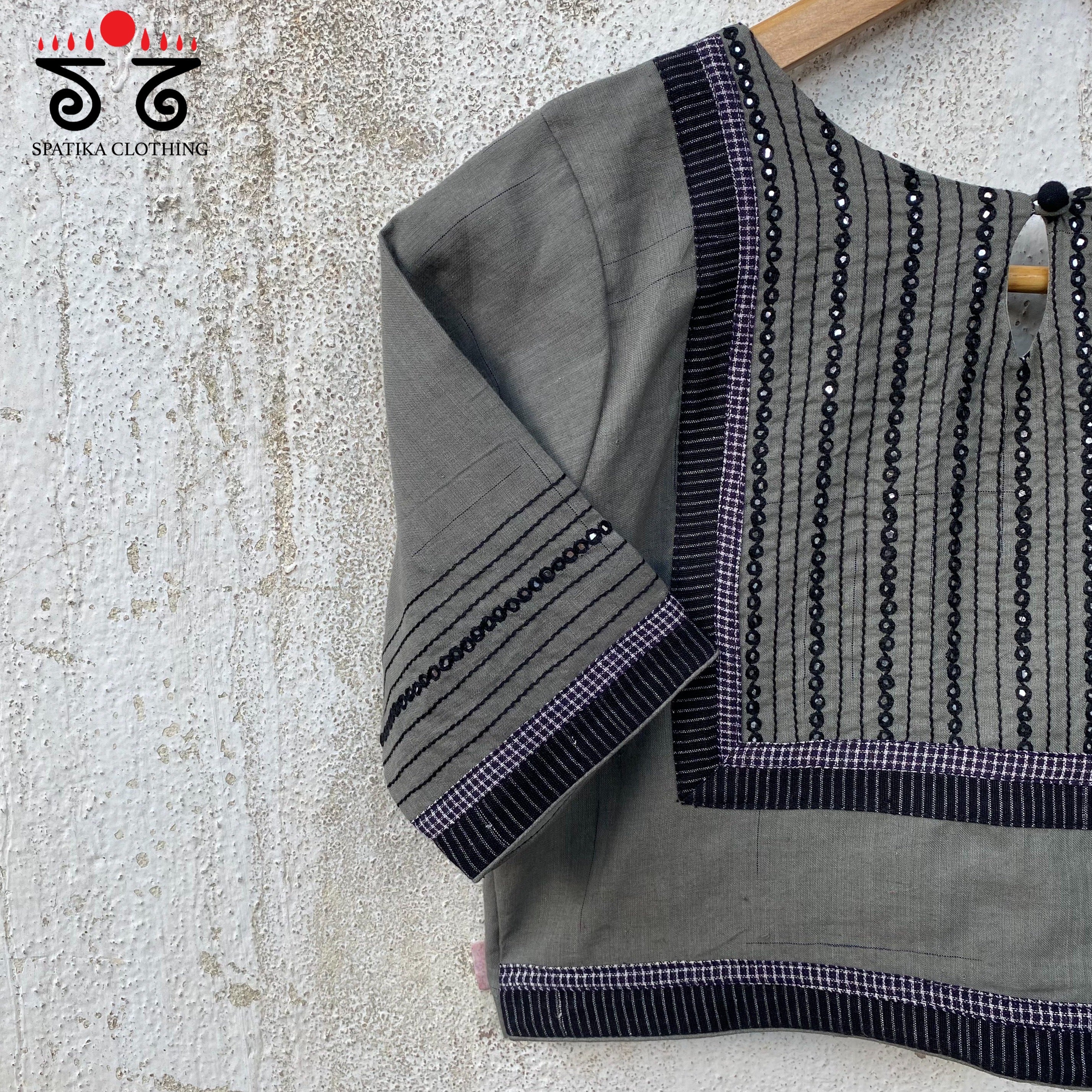 Hand - Embroidered Mirror Work Blouse