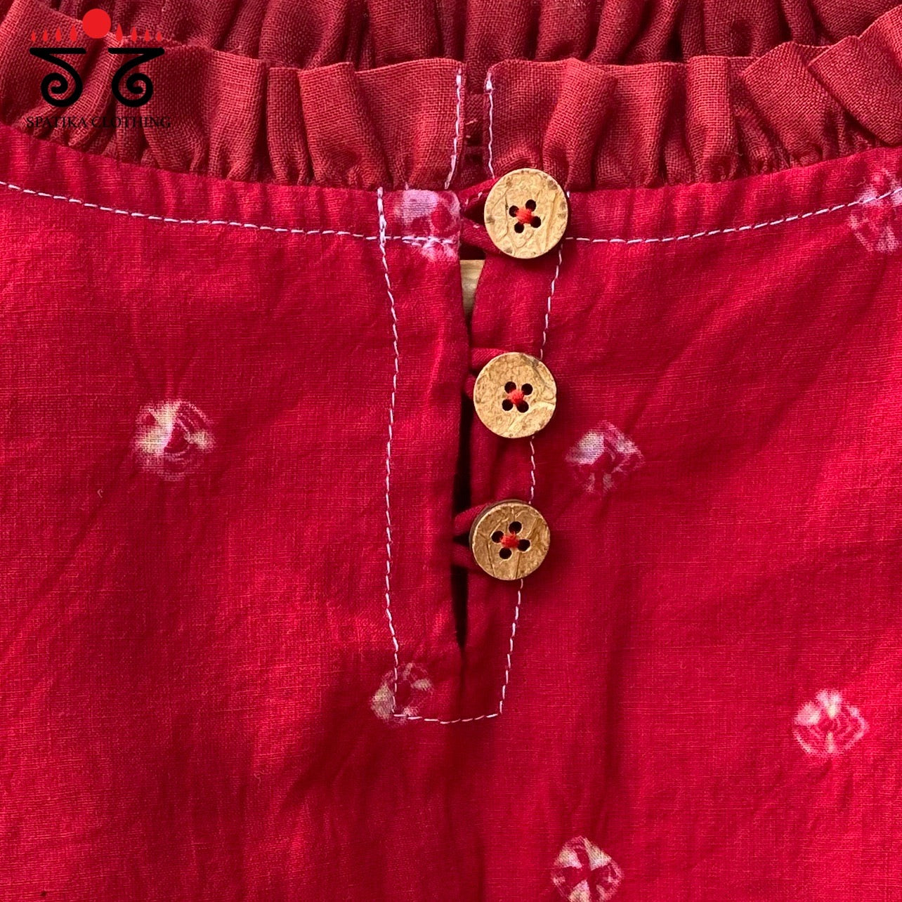 Bandhani Frilled Sleeveless Blouse