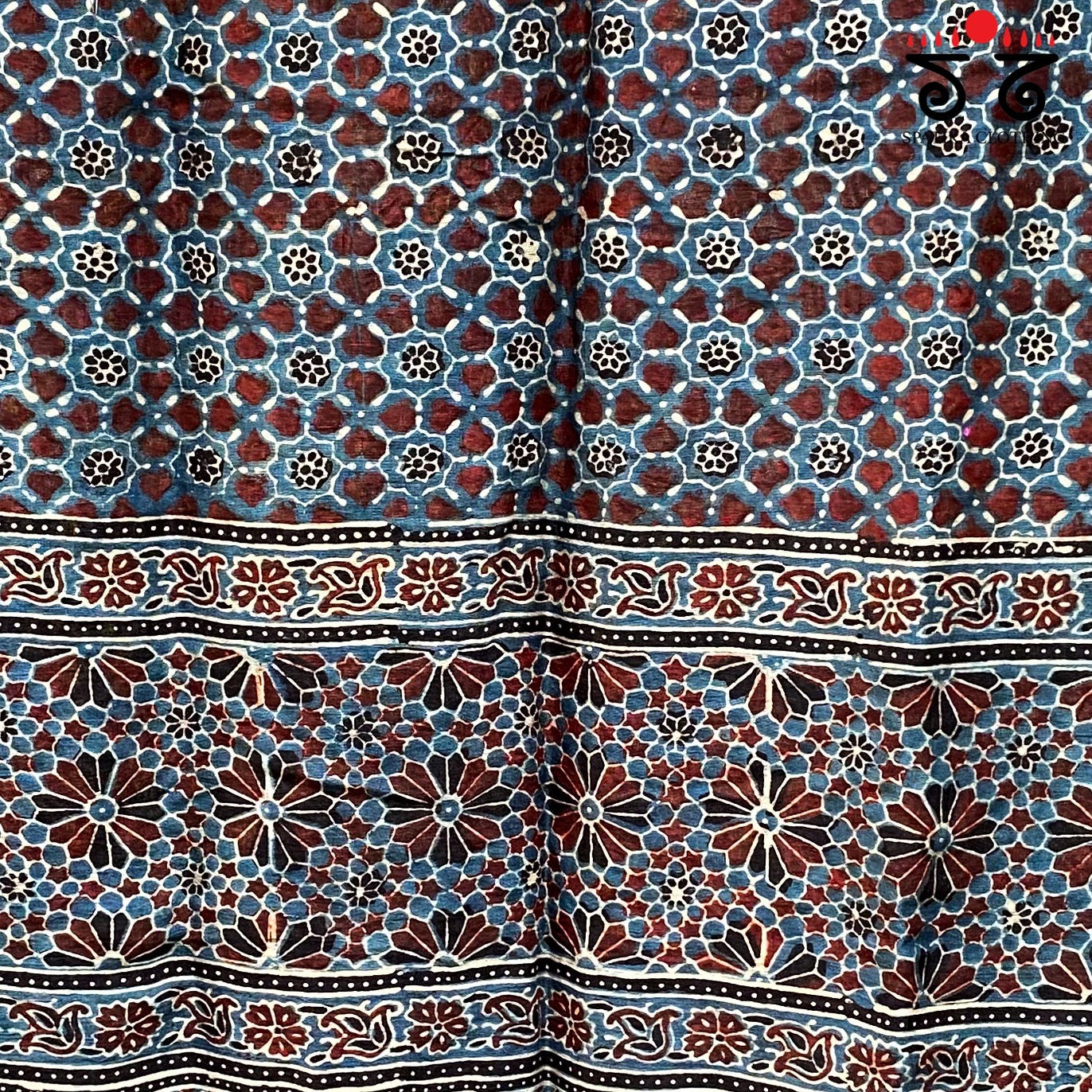 Ajrak on Maheshwari Dupatta