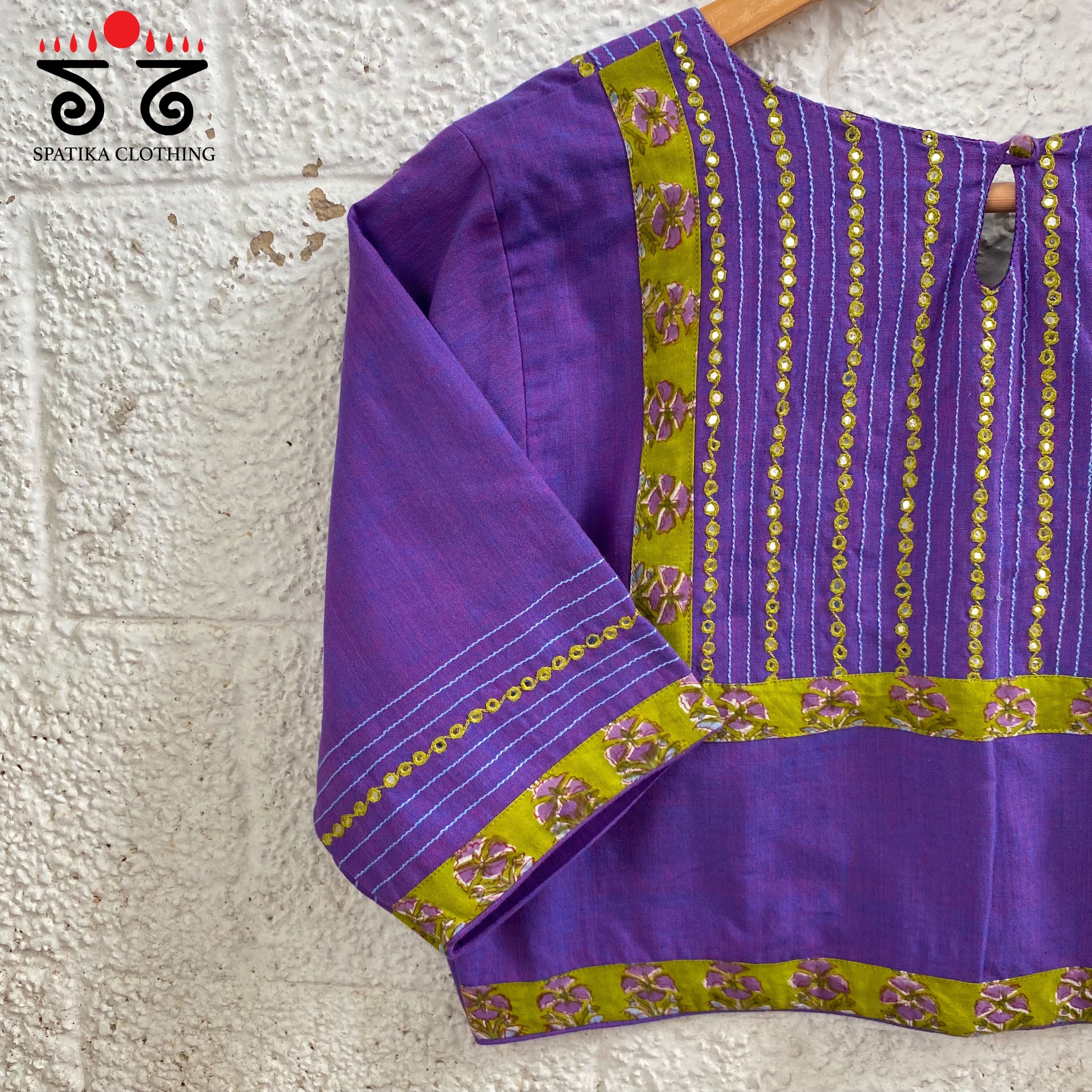 Hand - Embroidered Mirror Work Blouse