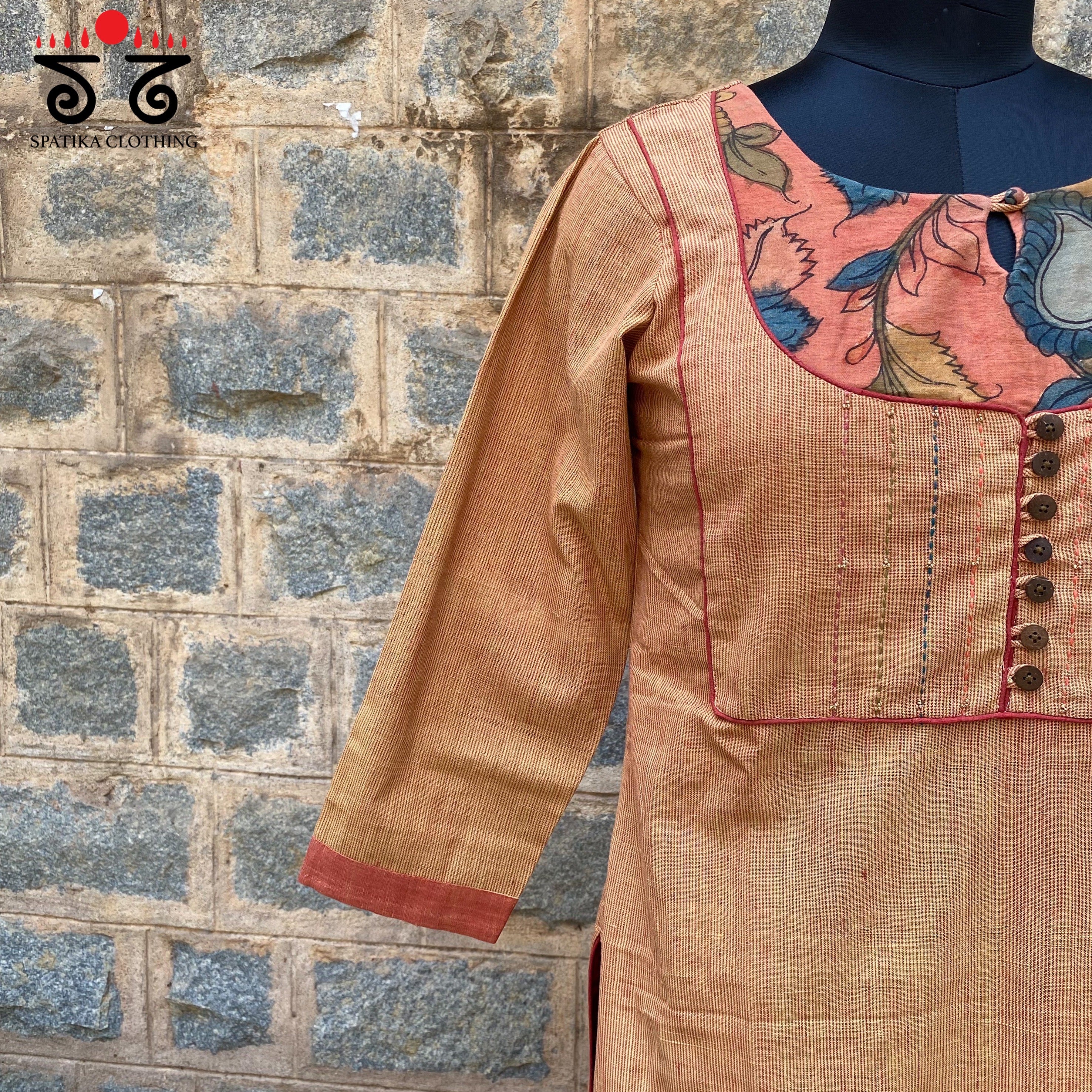 Pen kalamkari Handwoven - Ponduru Cotton Kurta