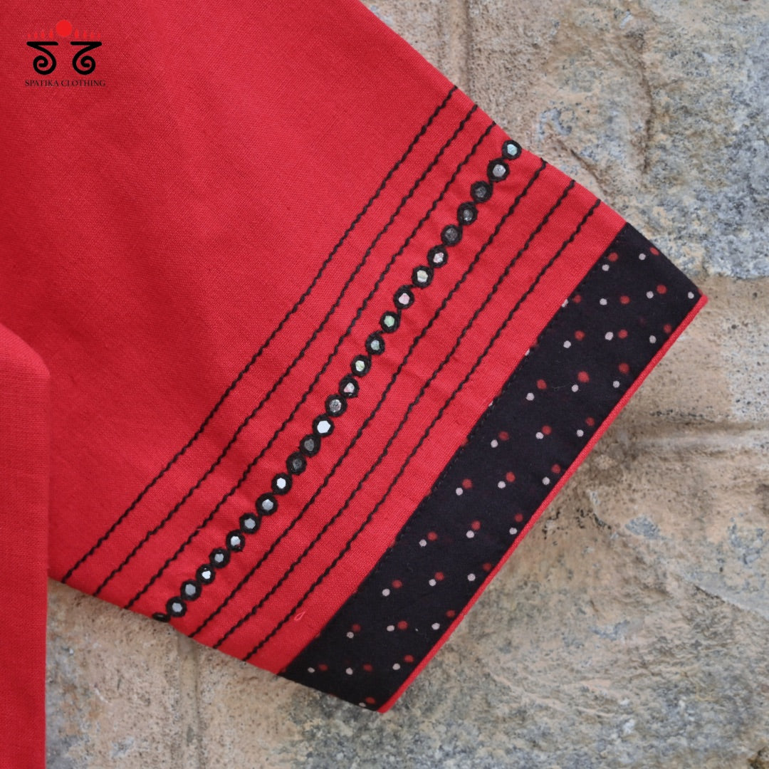 Hand - Embroidered Mirror Work Blouse