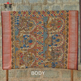 Pen Kalamkari on Ponduru Saree