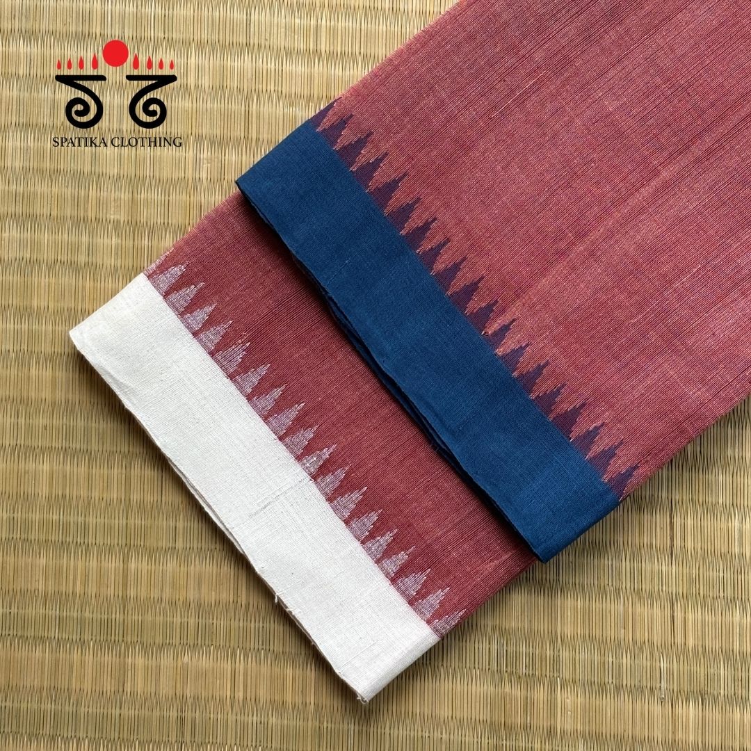 Ponduru Handspun Cotton Saree - Ganga Jamuna Border
