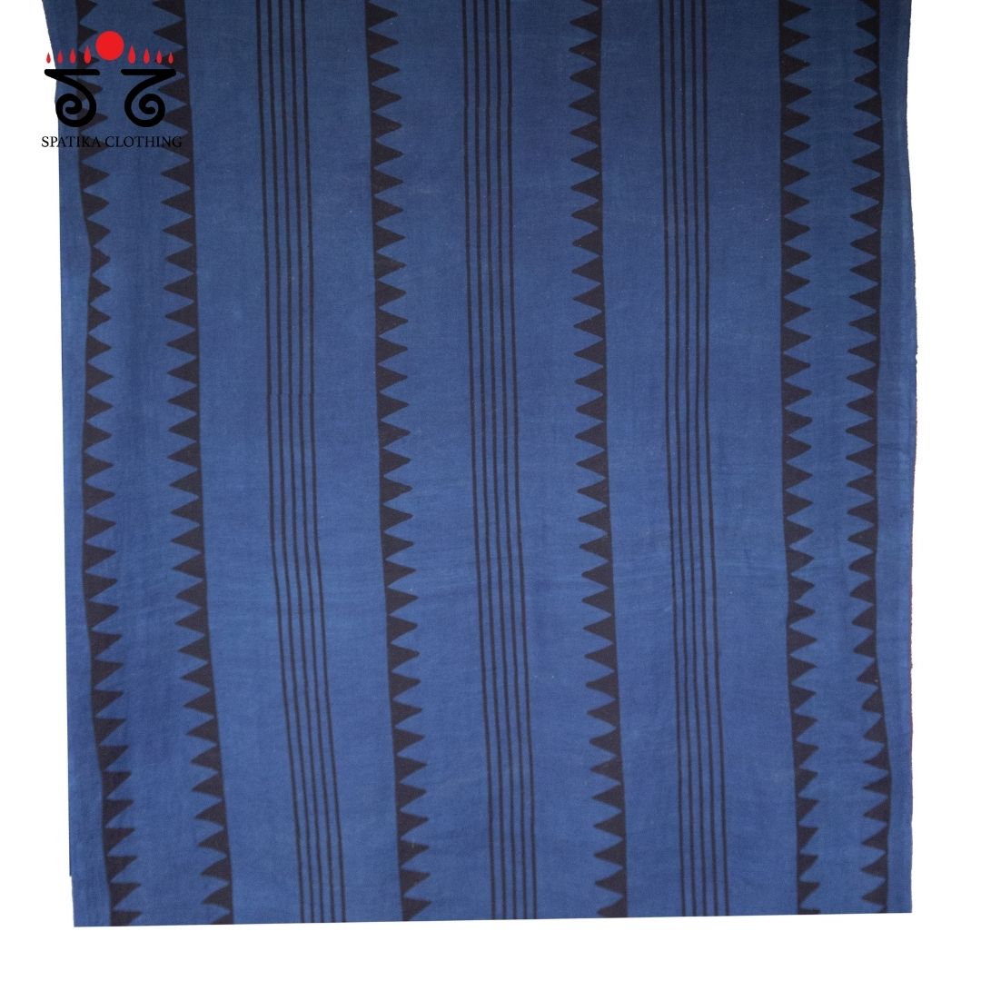 Ajrakh Handblock Print on Mulmul Cotton Saree