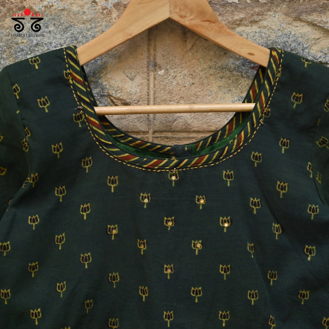 Lotus Ajrak Blouse - New Arrival!