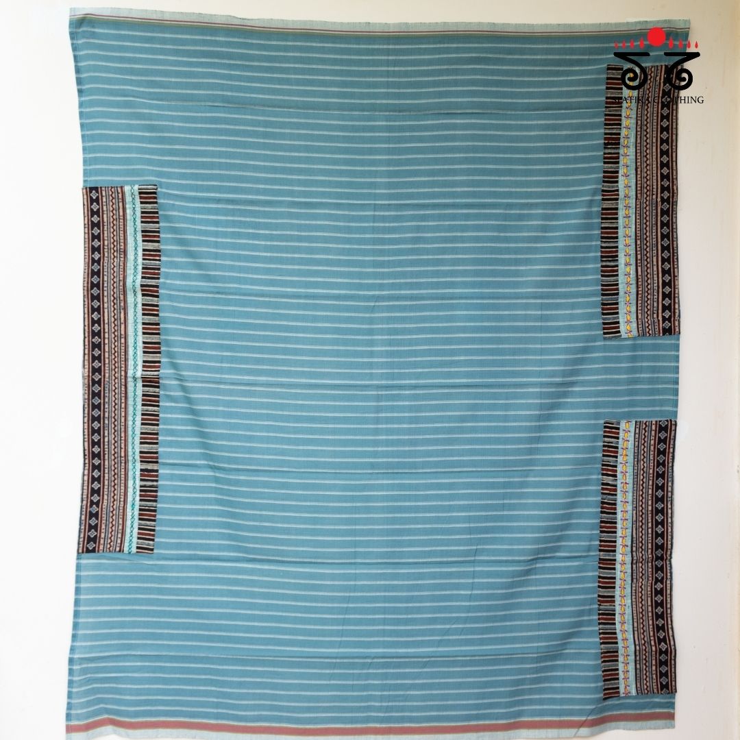 Striped Hand Embroidered Blouse Fabric