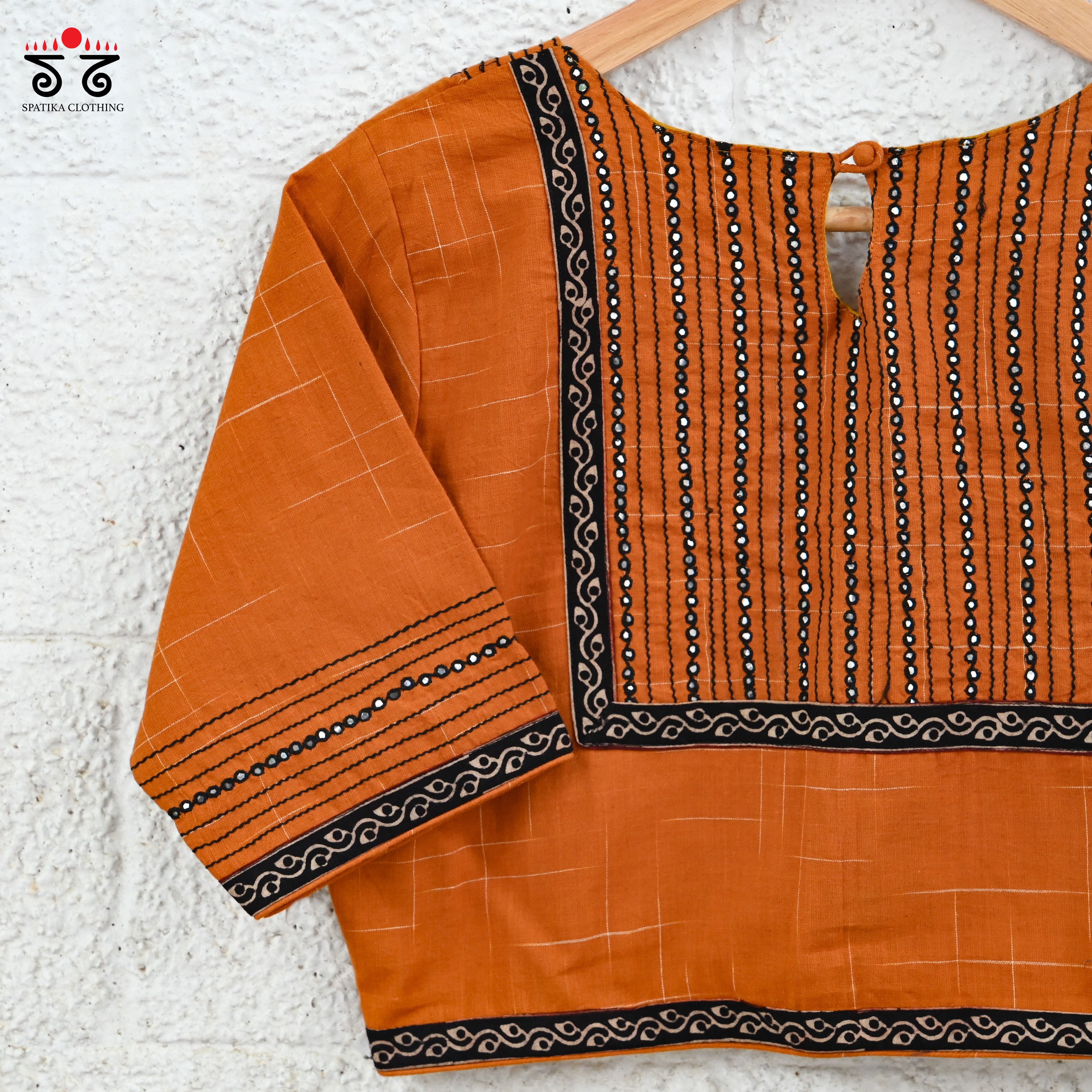 Hand - Embroidered Mirror Work Blouse